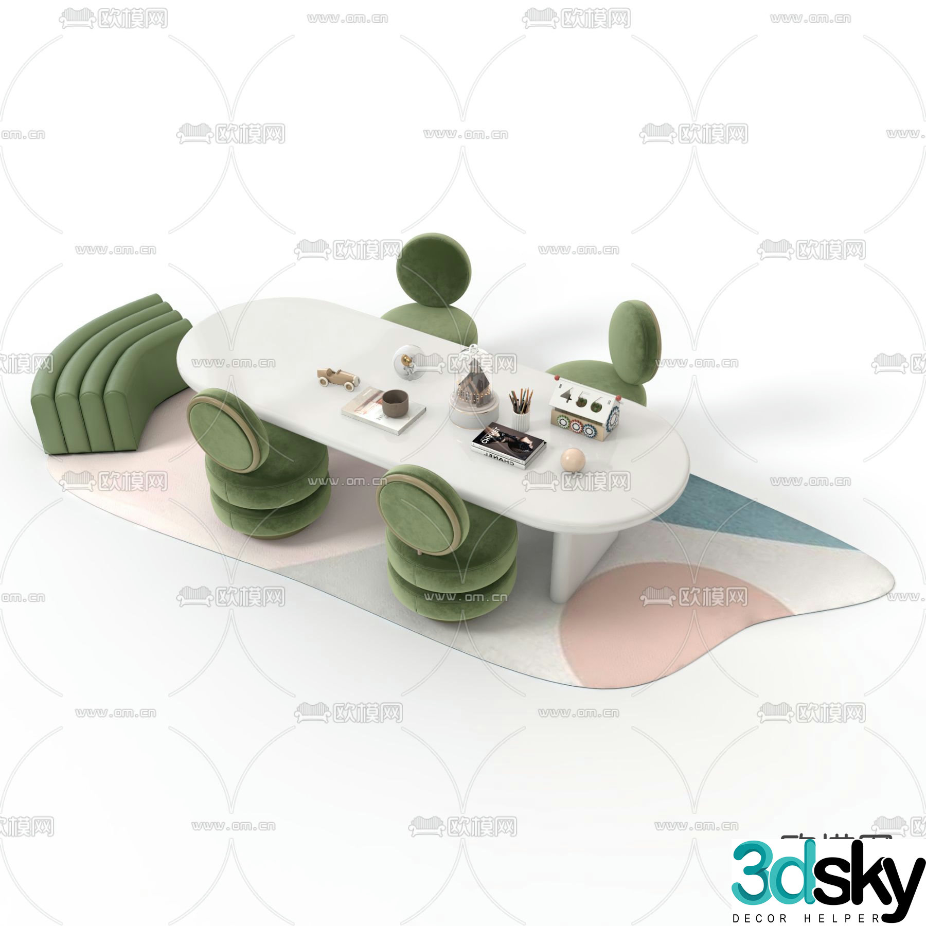 Children’s tables and chairs game tables and chairs 3d model