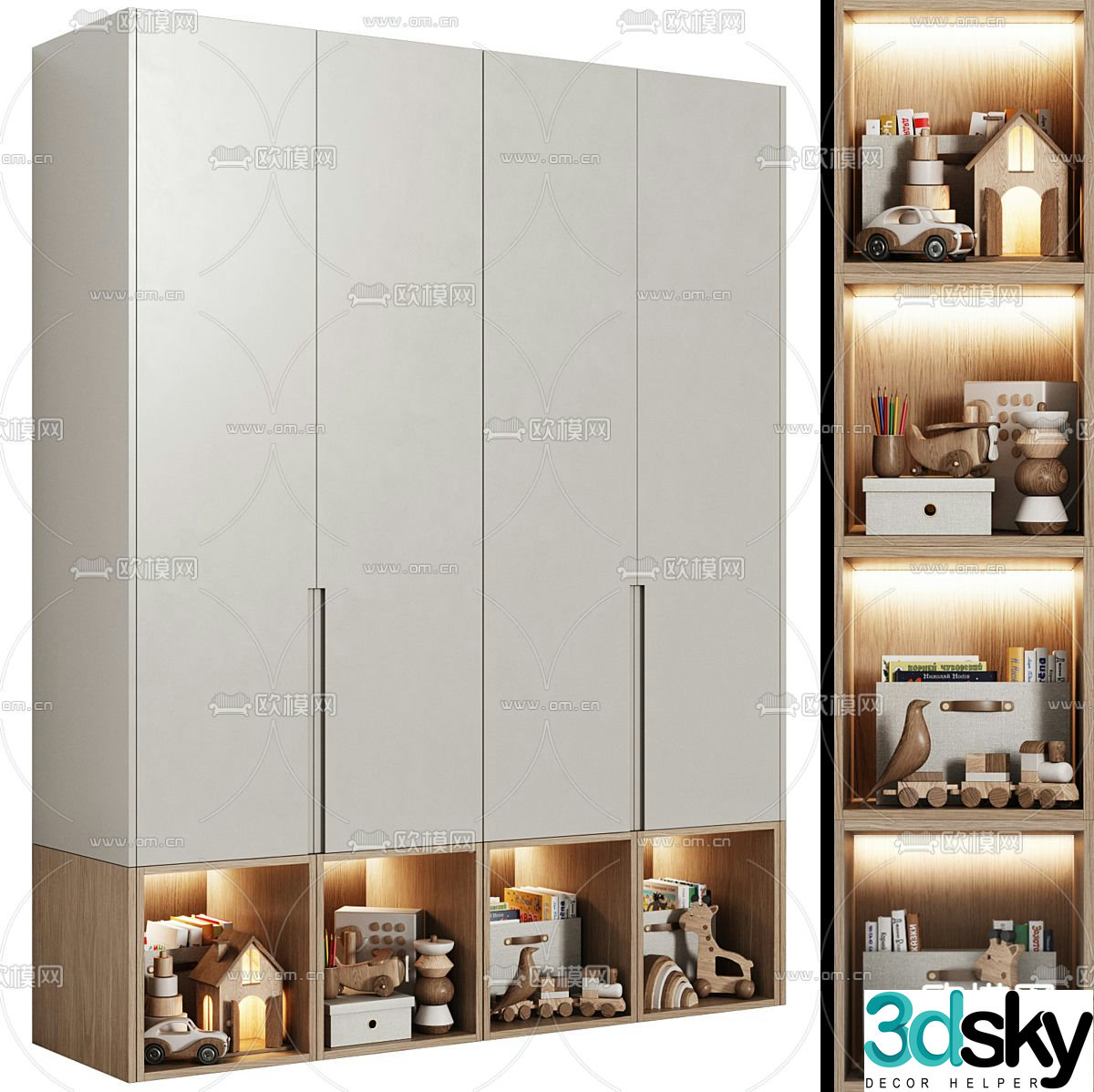 Children’s wardrobe toy cabinet 3d model