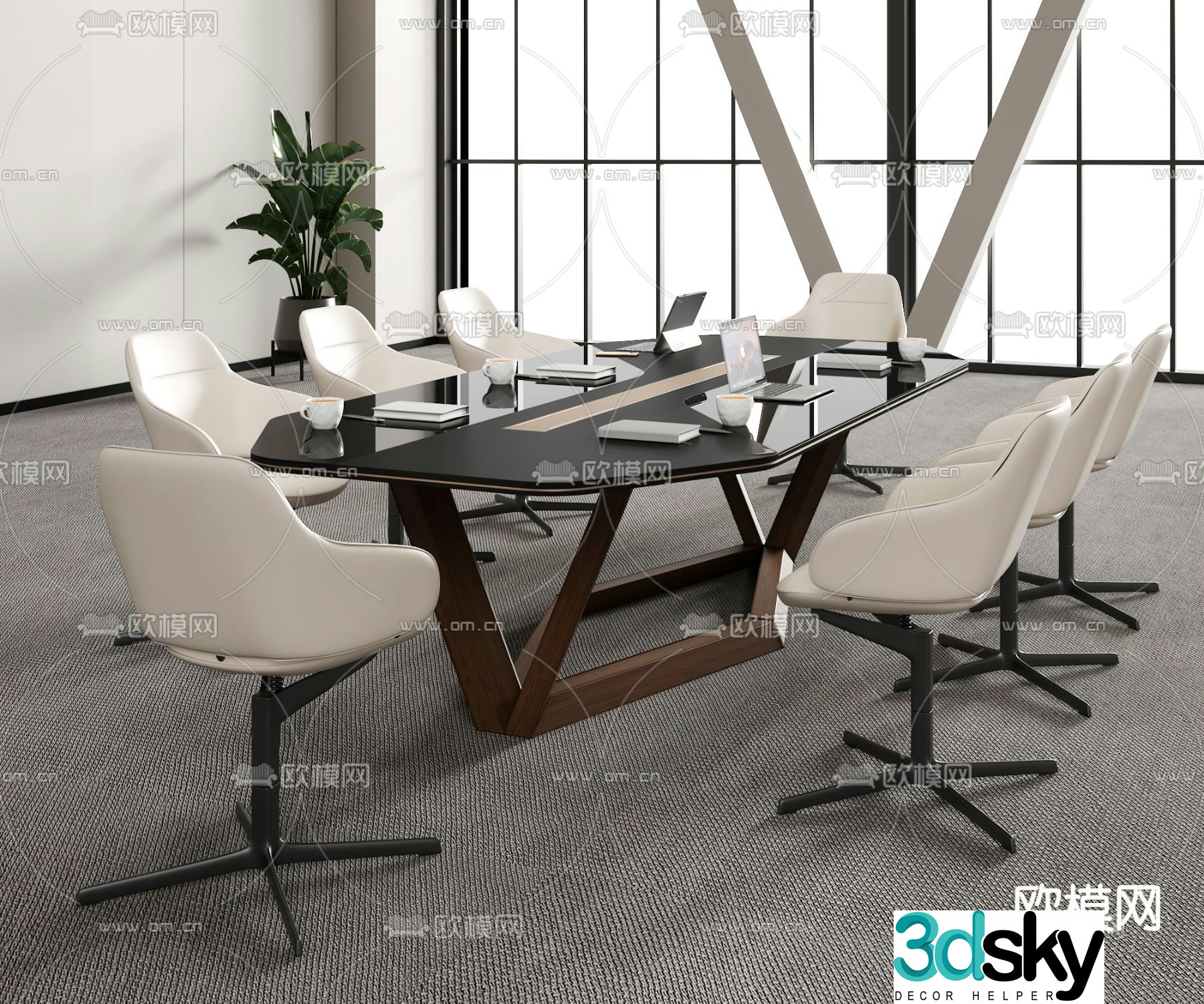 Modern conference table conference table 3d model