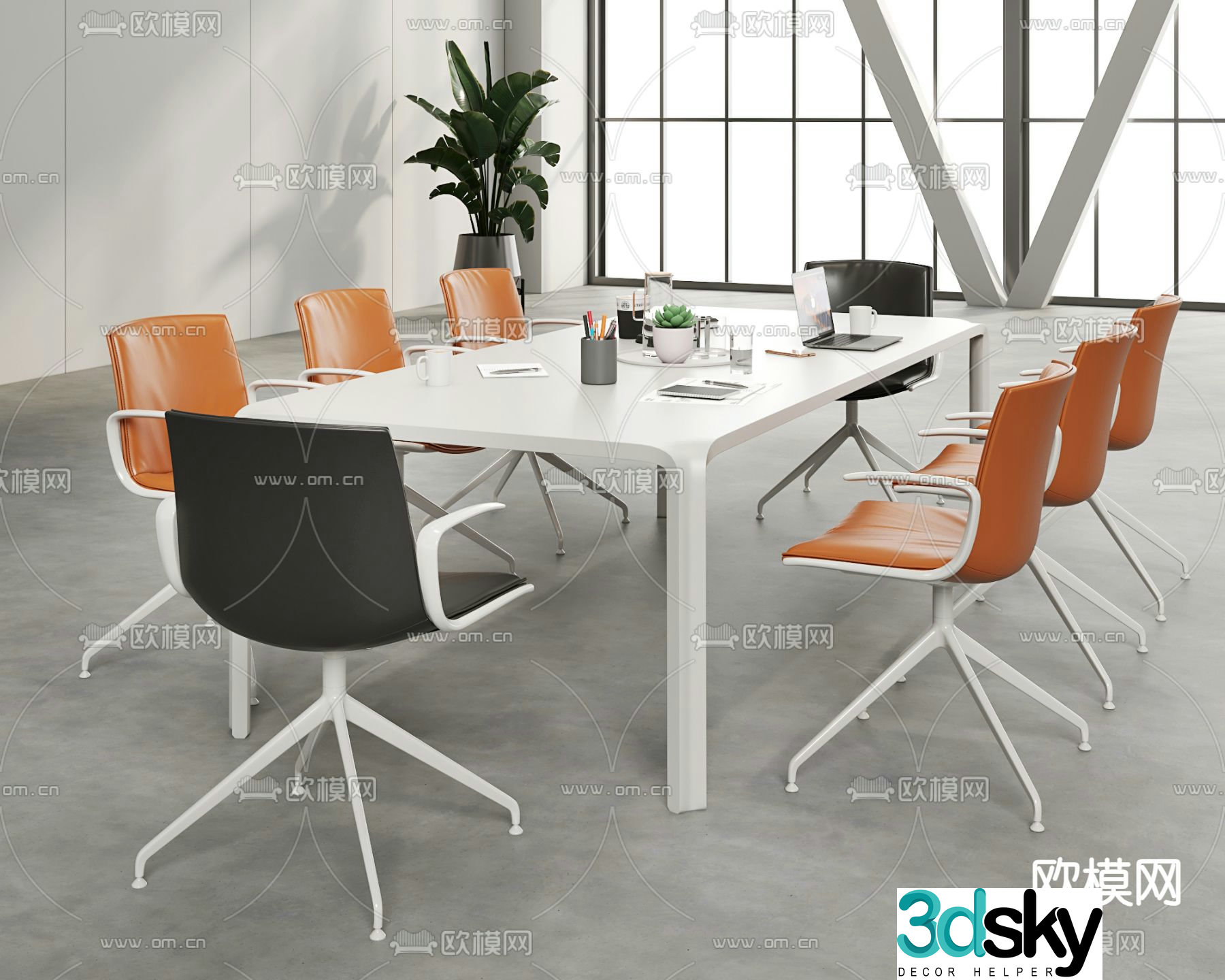 Modern conference table conference table 3d model