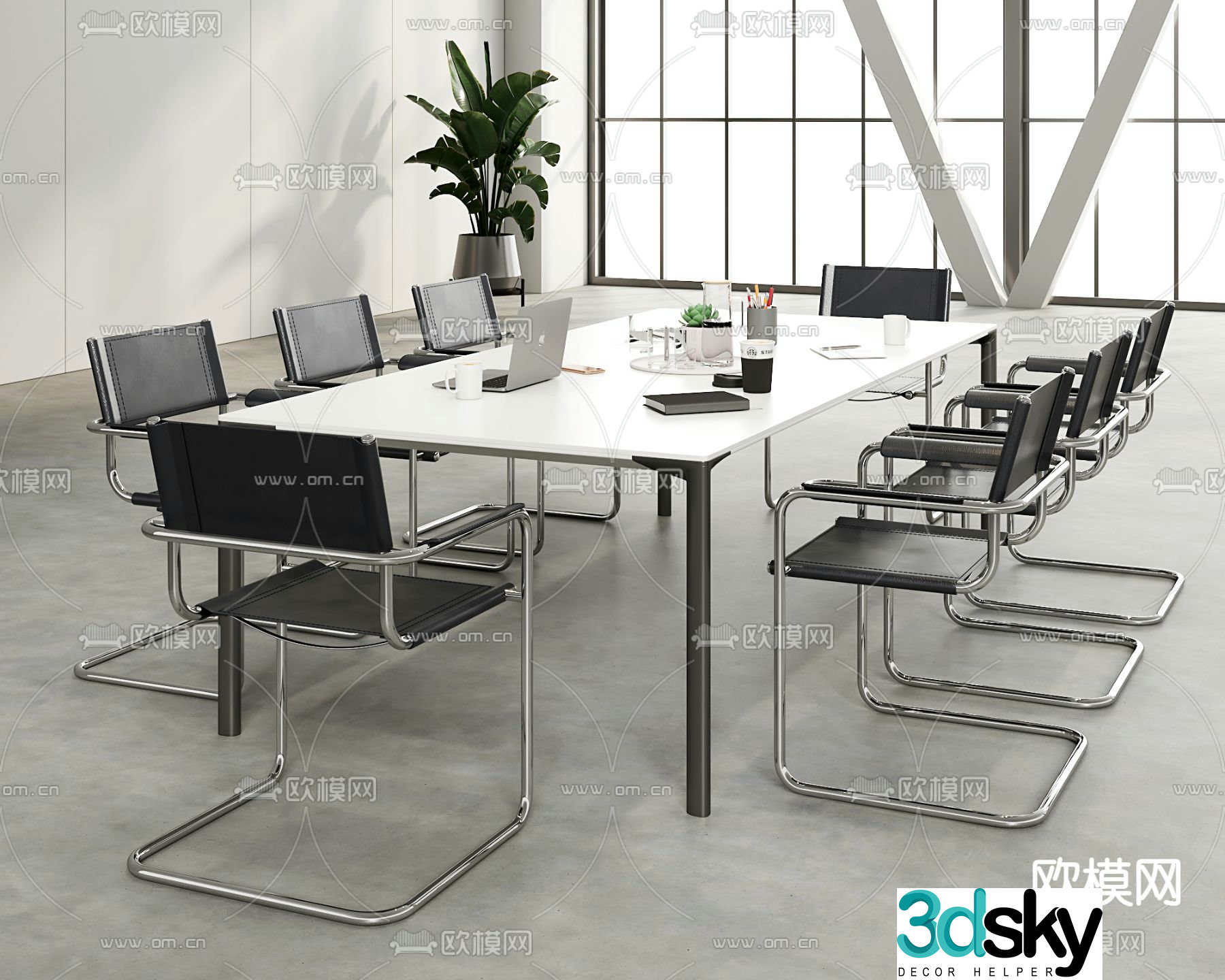 Modern conference table conference table 3d model