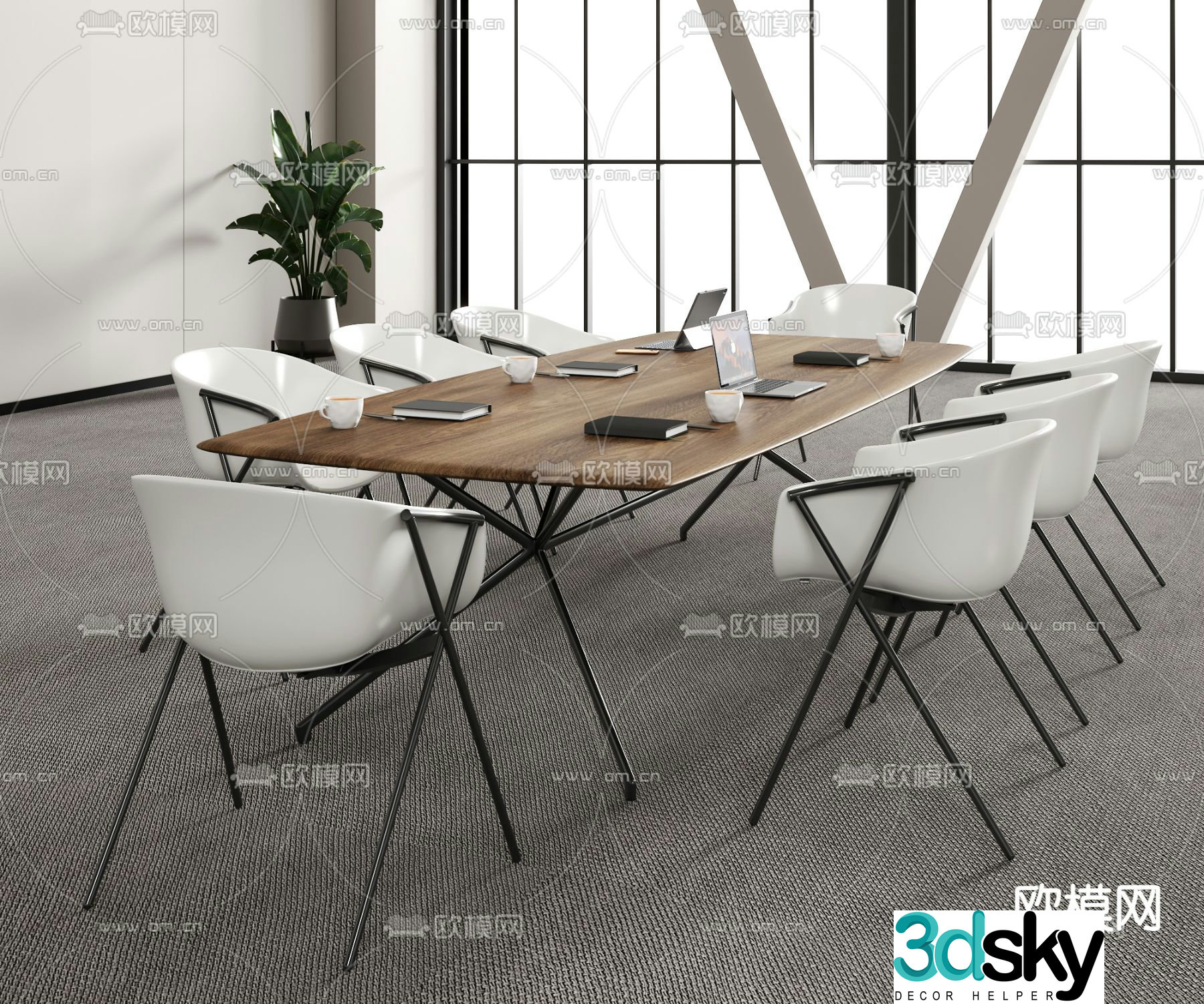 Modern conference table conference table 3d model
