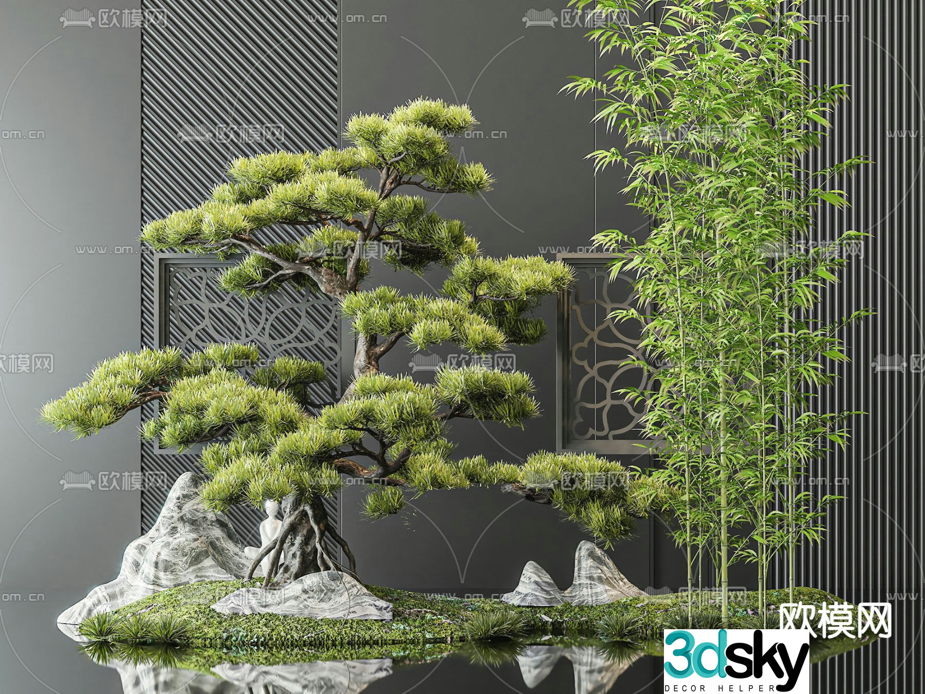 Landscape sketch plant landscaping landscape stone 3D model