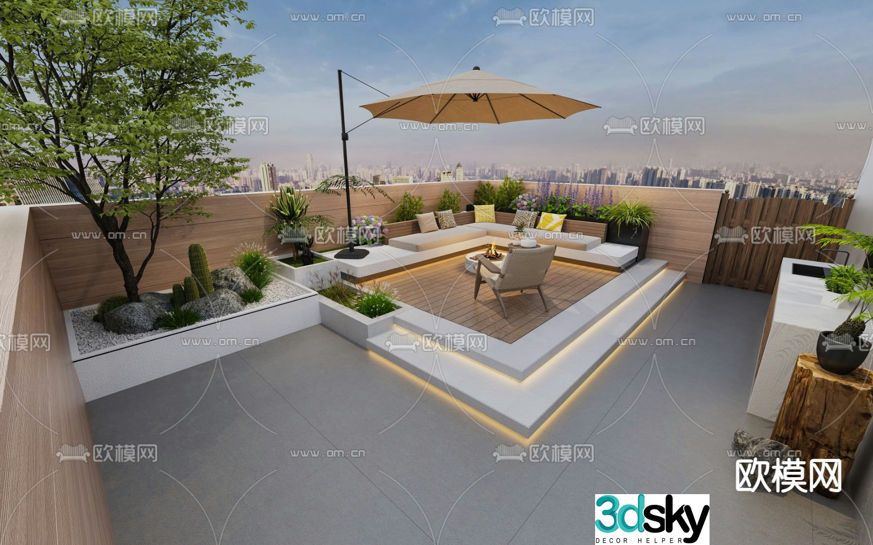 Roof Garden Terrace 3d model