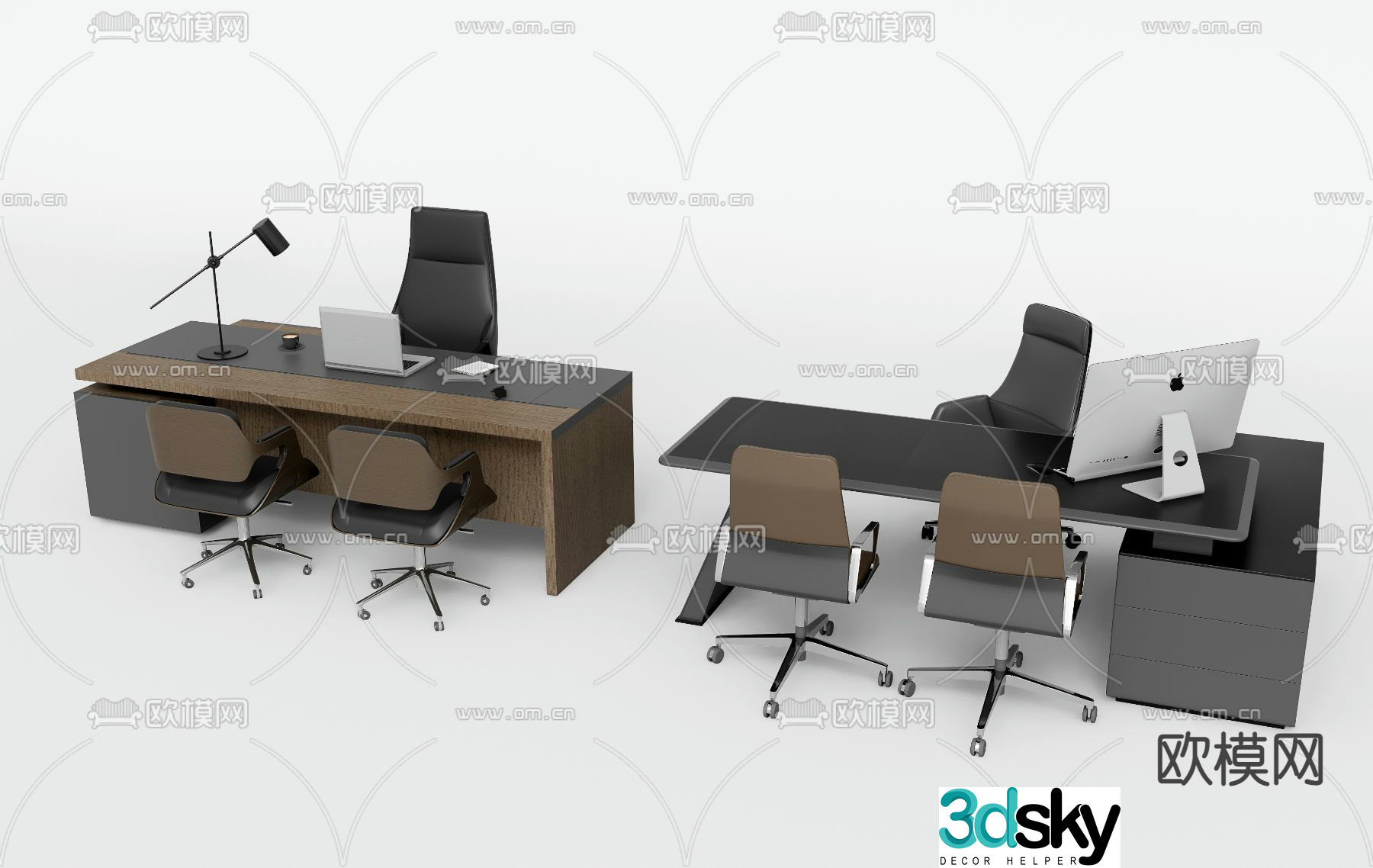 Desk desk desk boss desk 3d model
