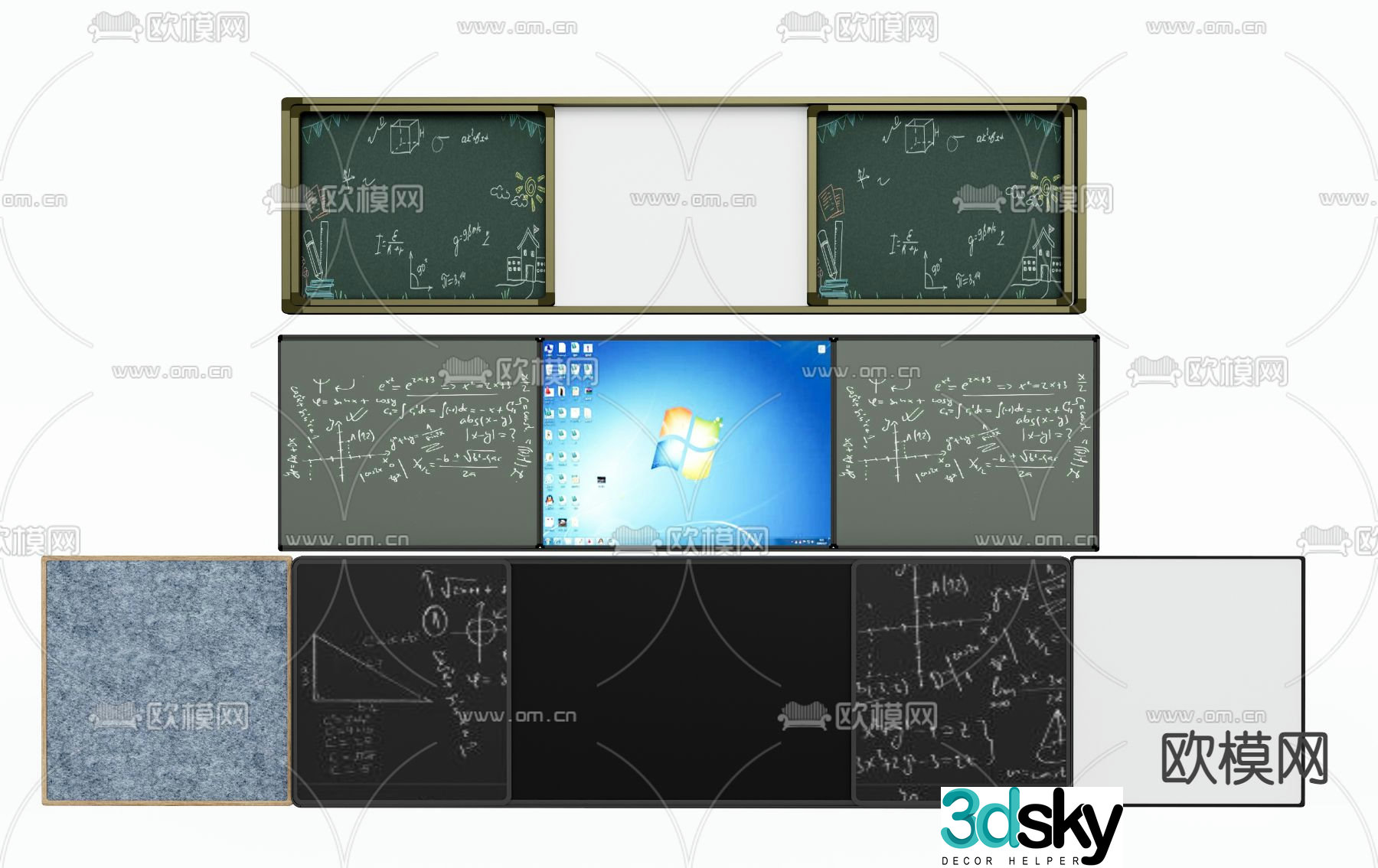 blackboard writing board 3d model