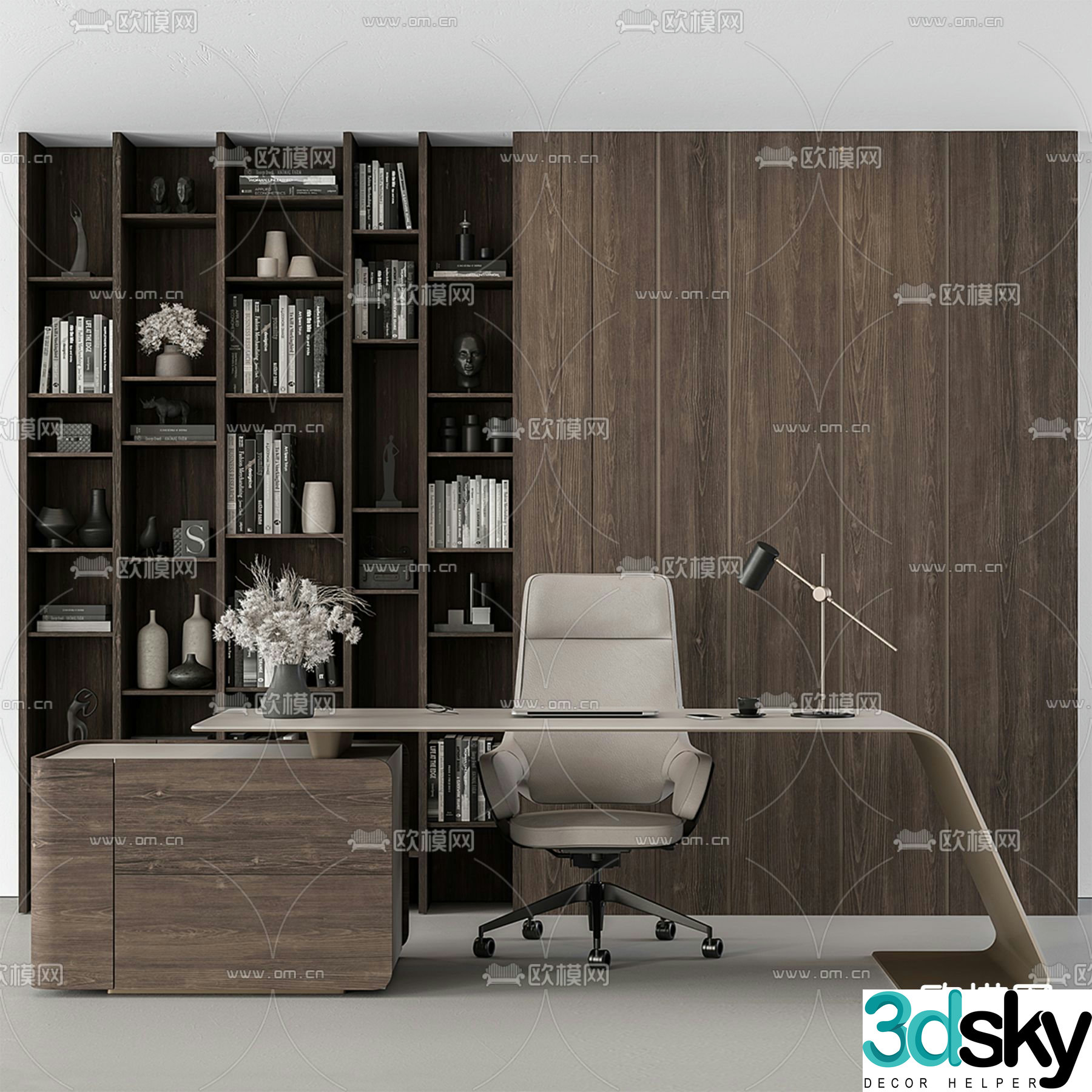 desk executive desk boss desk 3d model