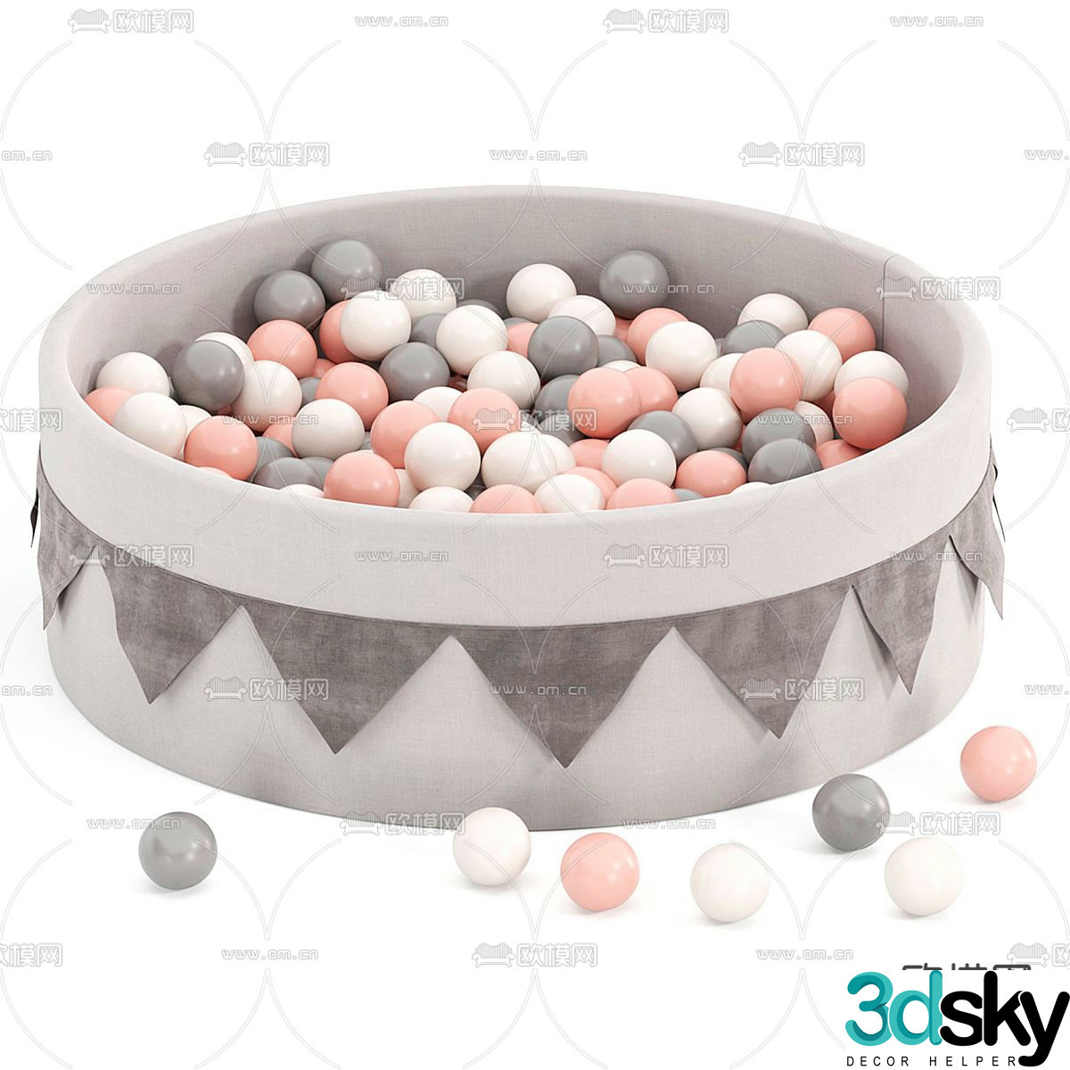 Amusement equipment ball pool ocean ball 3d model