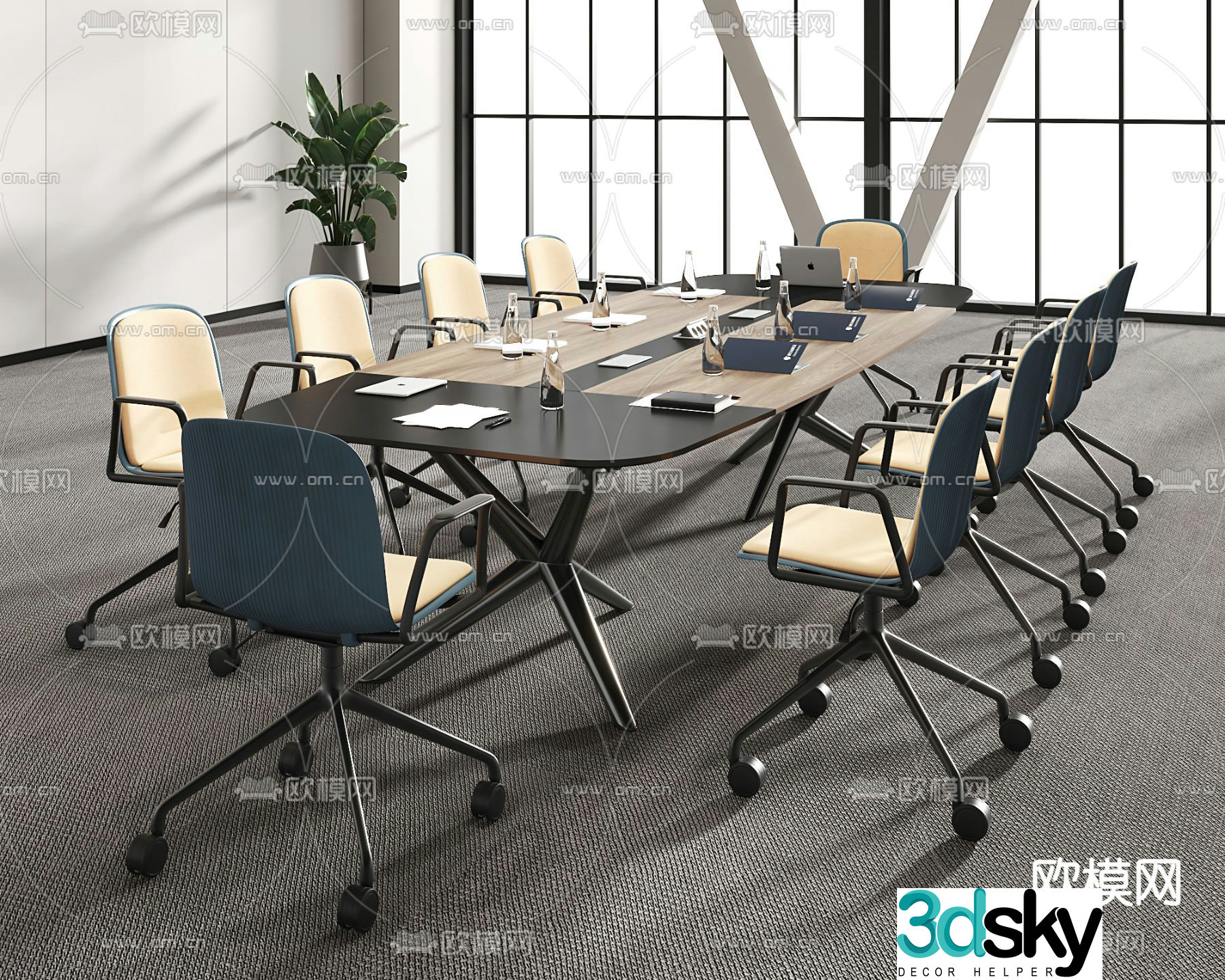 Modern conference table conference table 3d model
