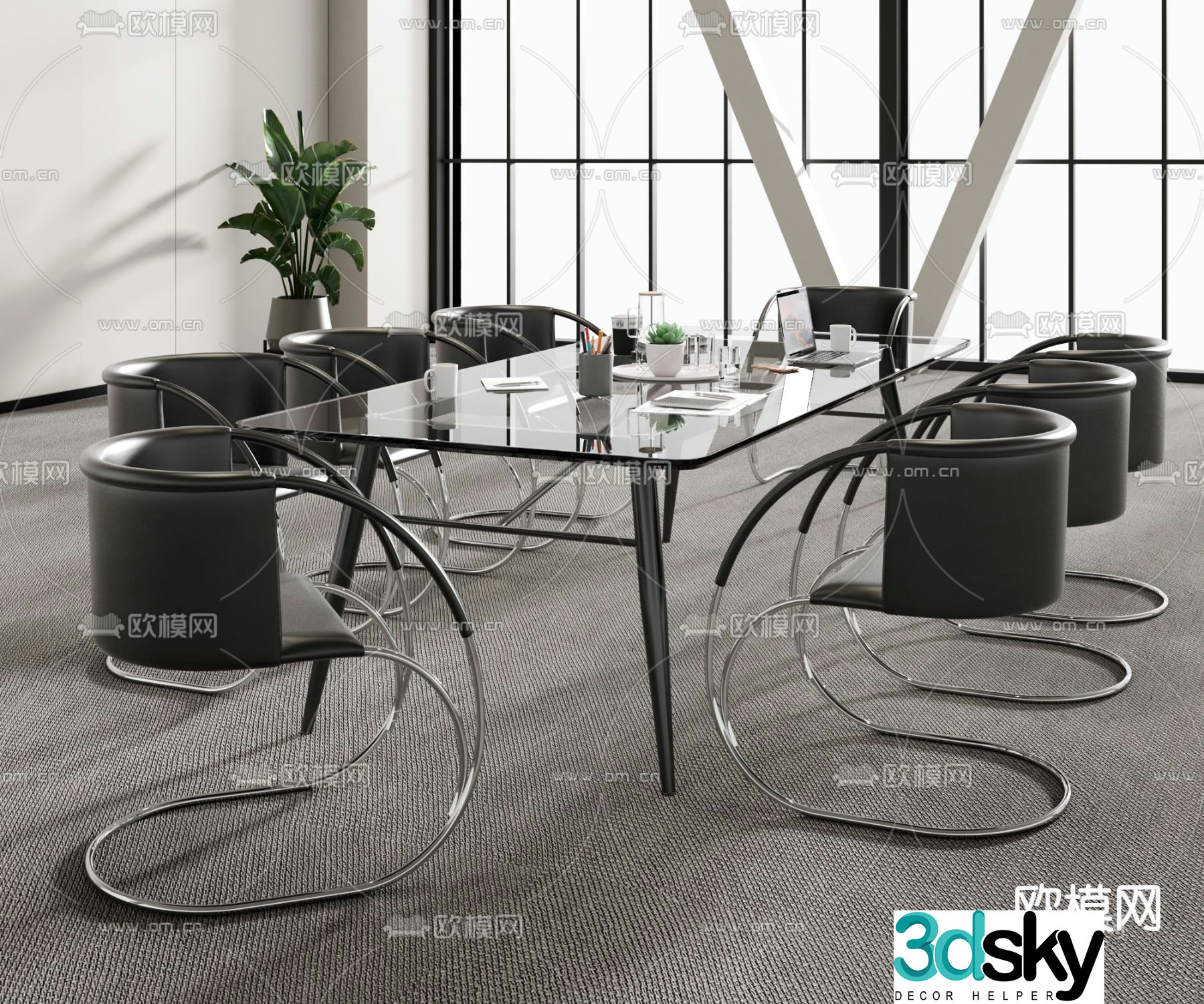 Modern conference table conference table 3d model