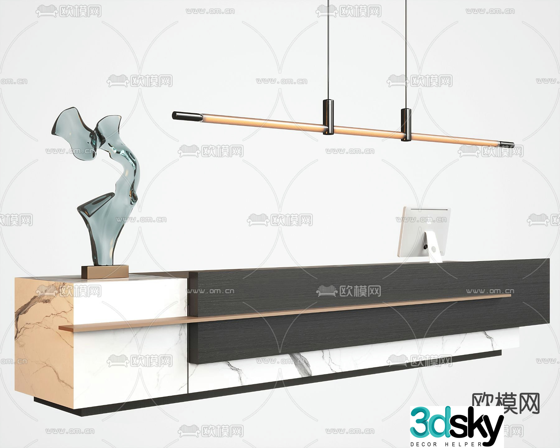 Front desk reception desk reception desk information desk cashier 3d model