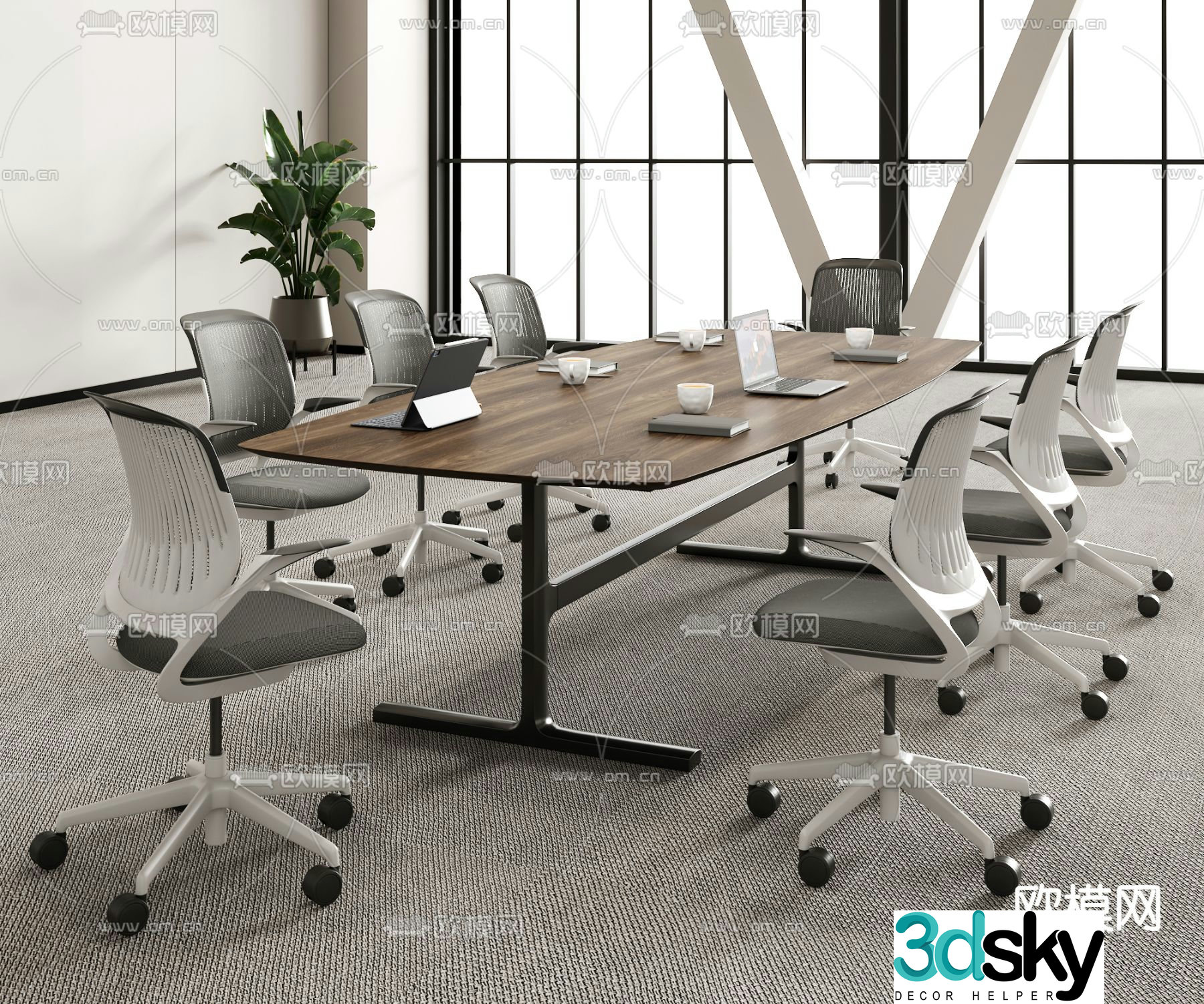 Modern conference table conference table 3d model
