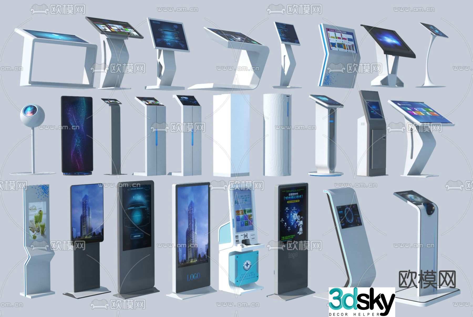 Inquiry machine, all-in-one machine, registration machine, call machine, terminal 3D model