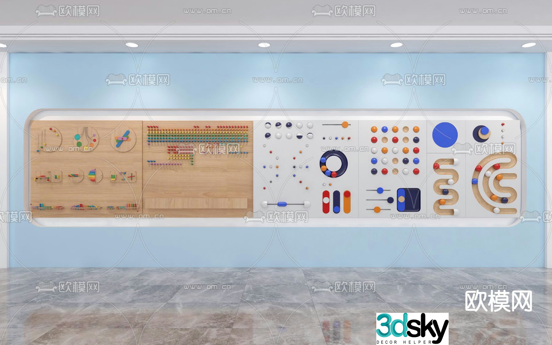 Children’s puzzle wall Lego brick wall game wall interactive wall 3d model