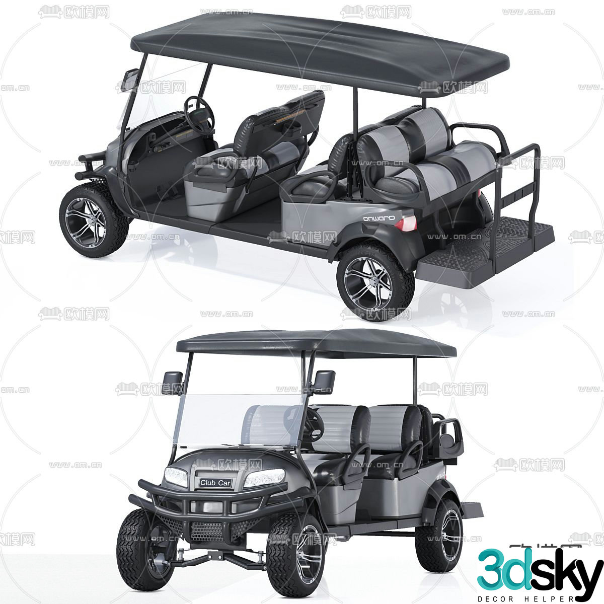 Sightseeing Car Golf Cart 3d model