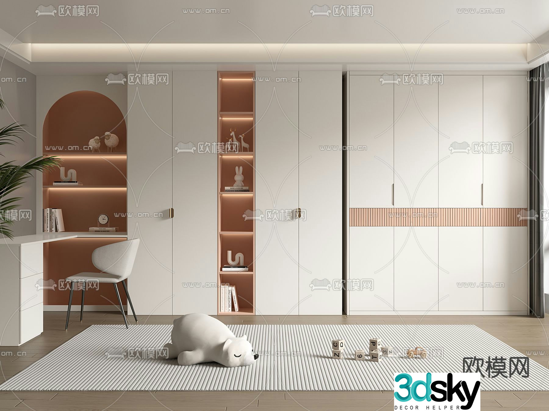 Children’s wardrobe desk 3d model