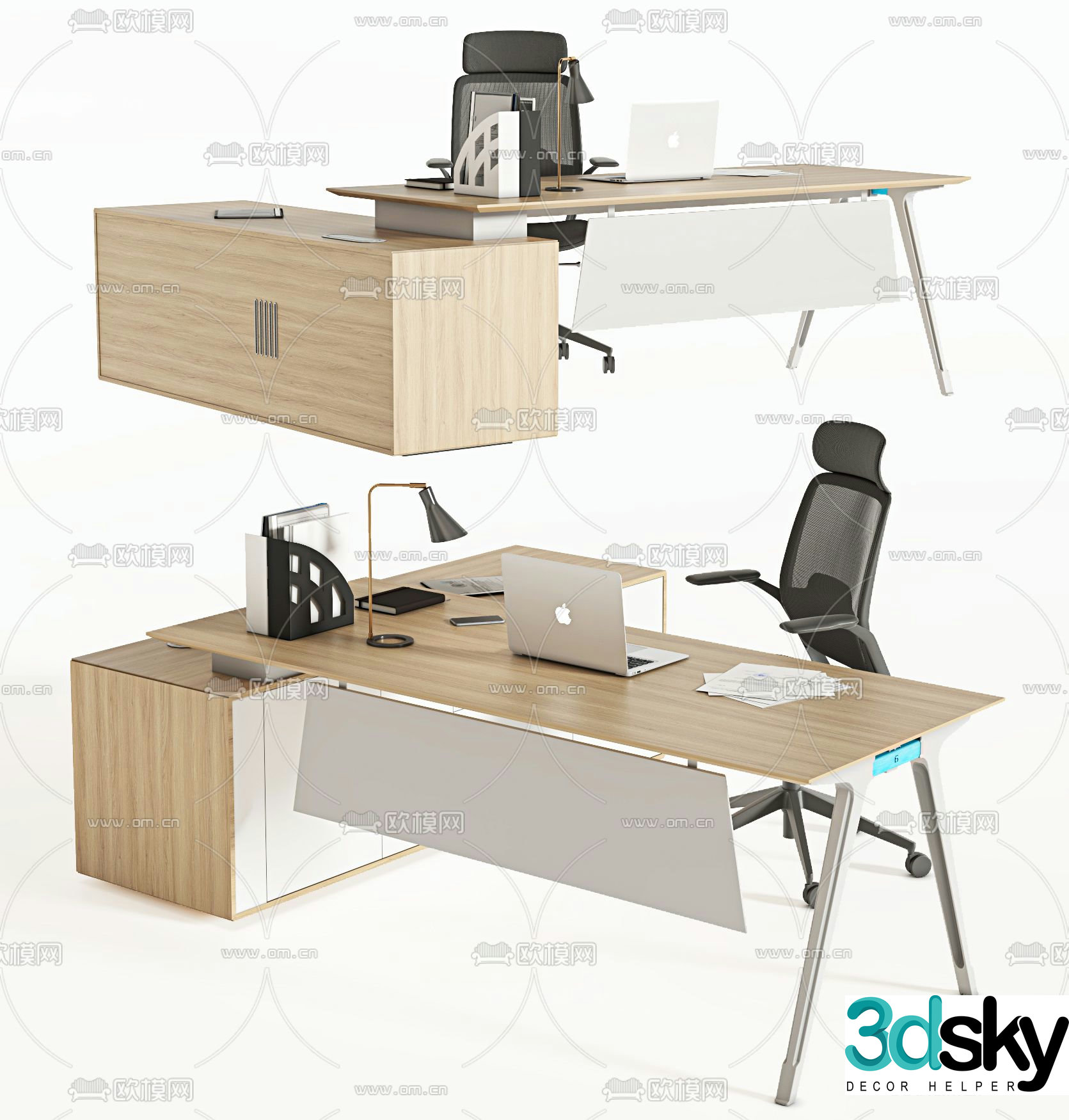 Office desk desk desk supervisor desk boss desk 3D model