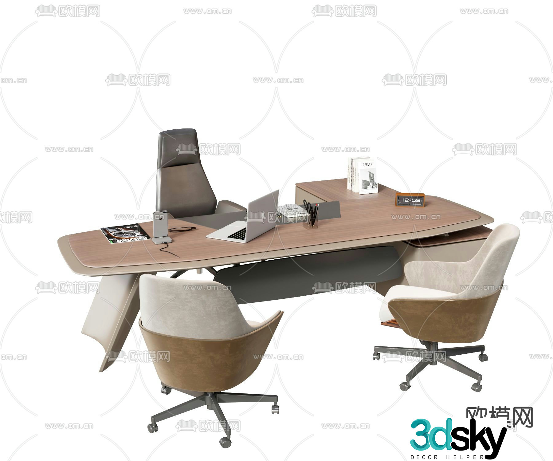 Office desk desk desk supervisor desk boss desk 3D model