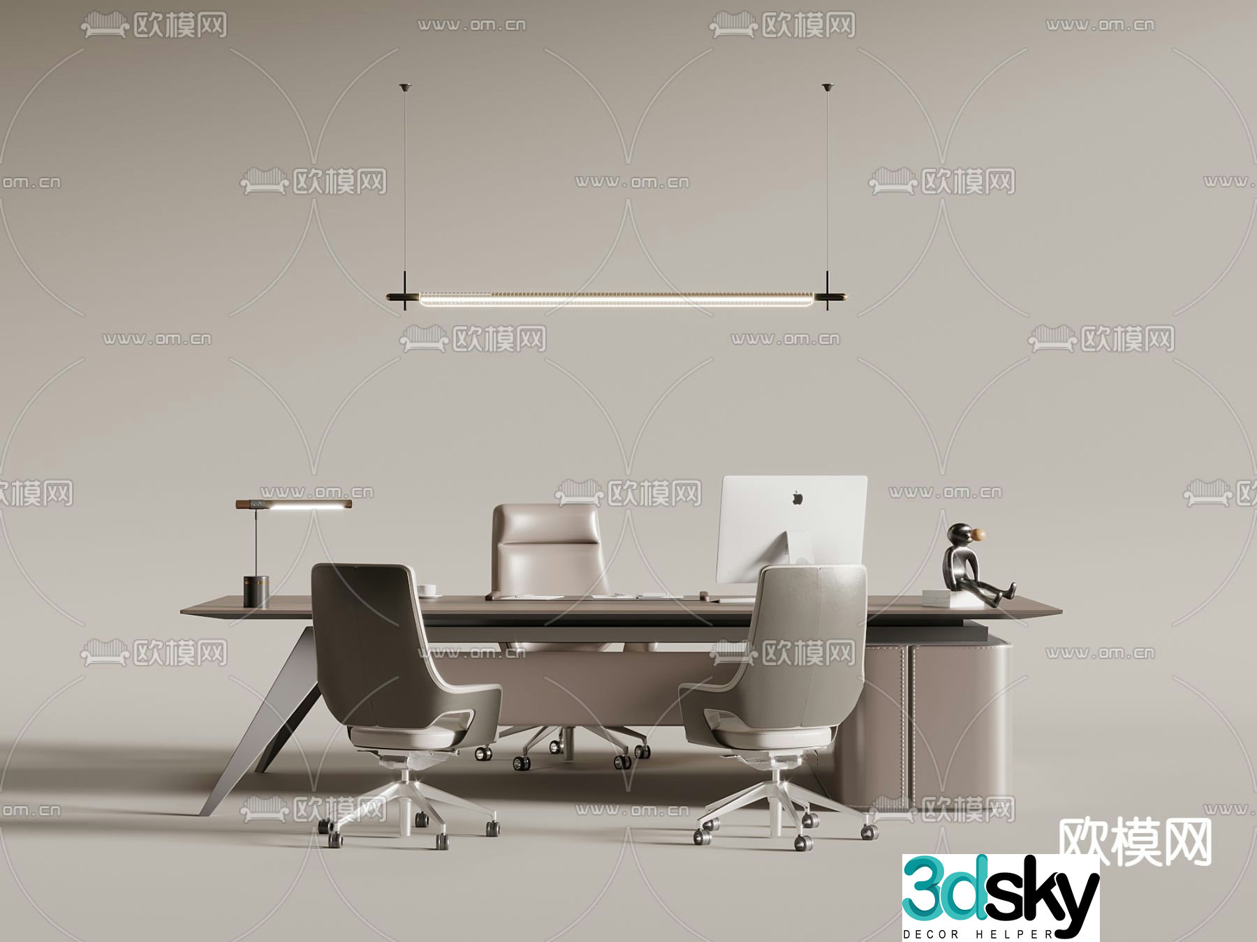 Office desk desk desk supervisor desk boss desk 3D model
