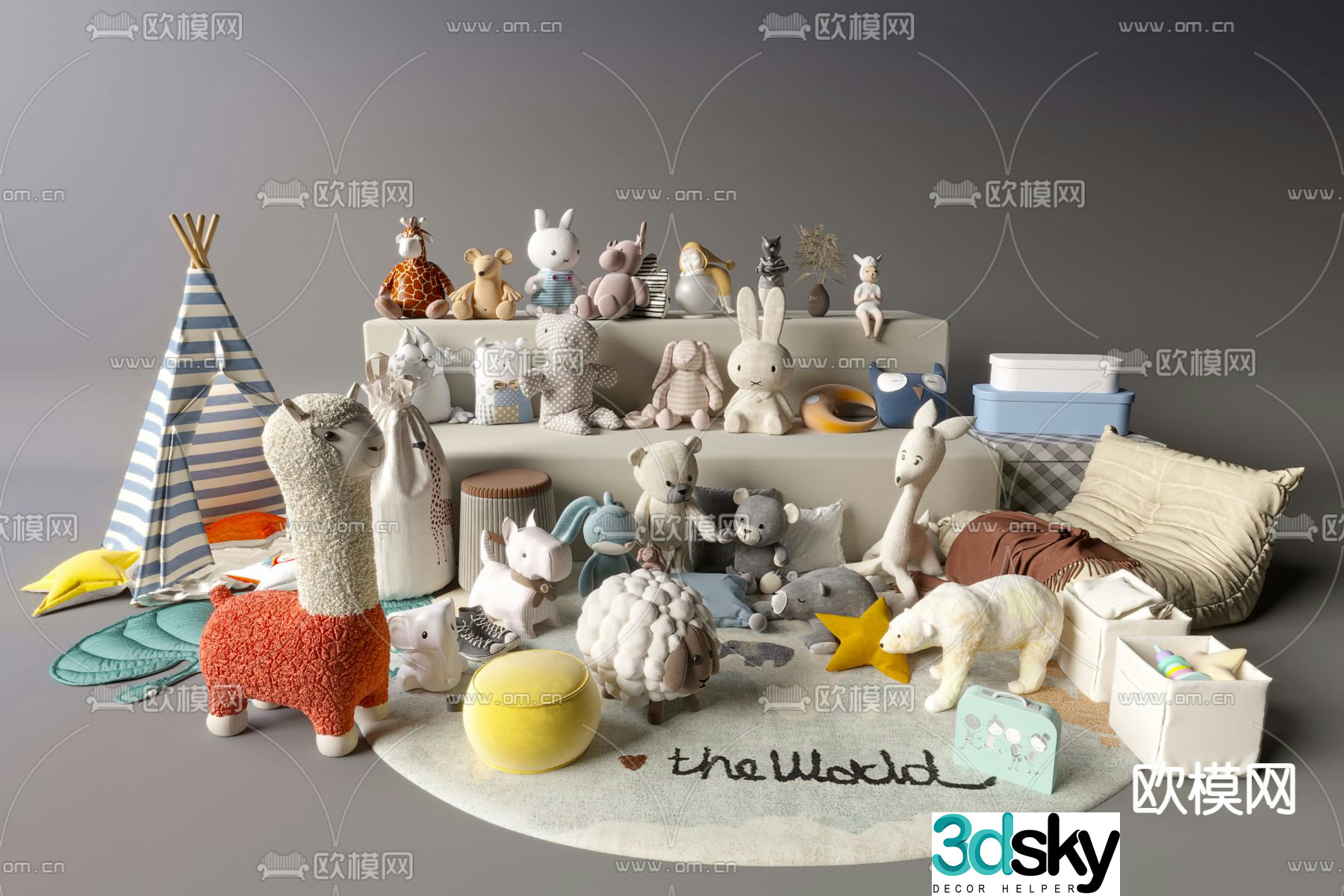 Plush toys dolls dolls tent 3d model