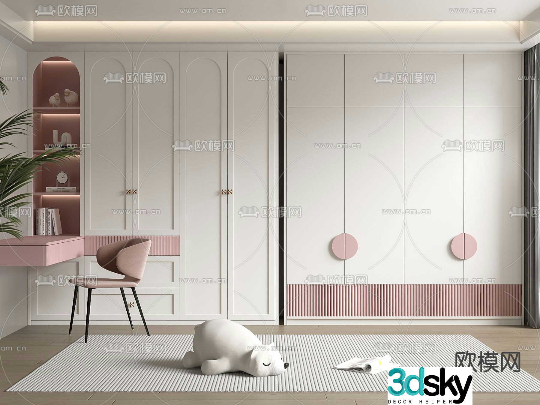 Children’s wardrobe desk 3d model