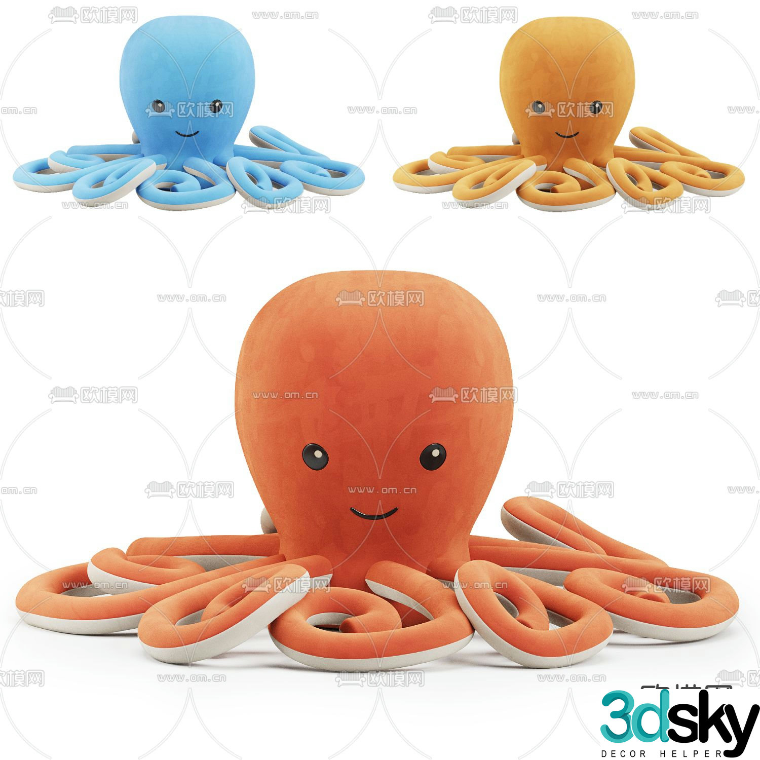 octopus toy doll ragdoll 3d model