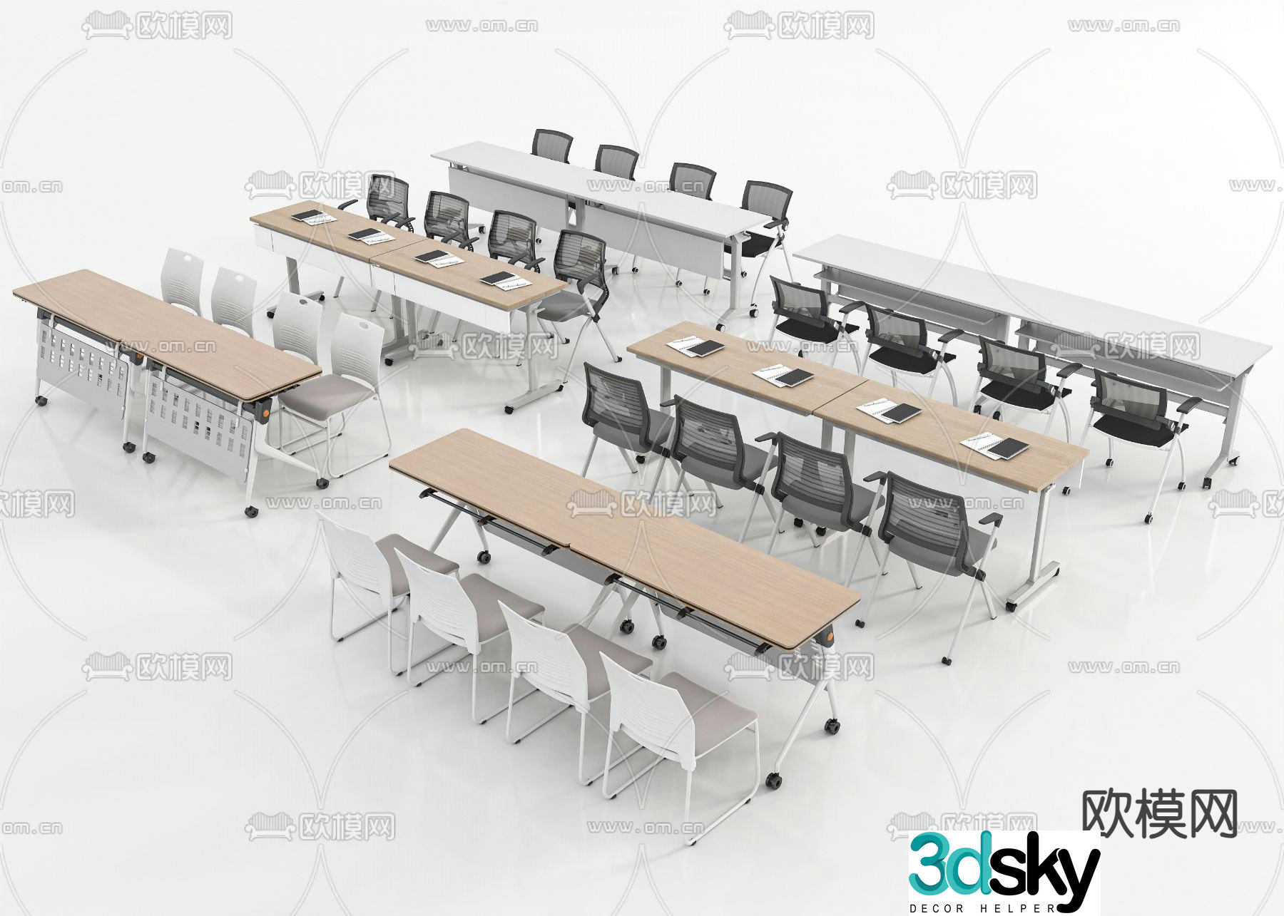 Training table conference table 3d model