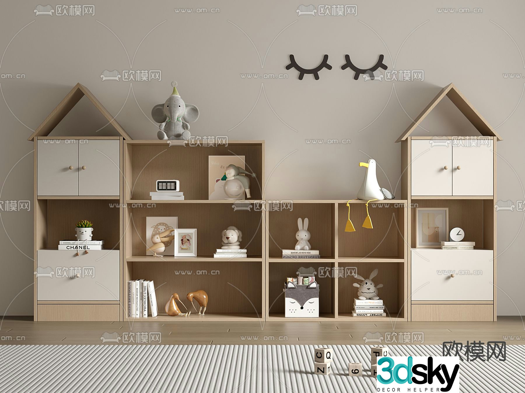 Children’s toy cabinet storage cabinet 3d model