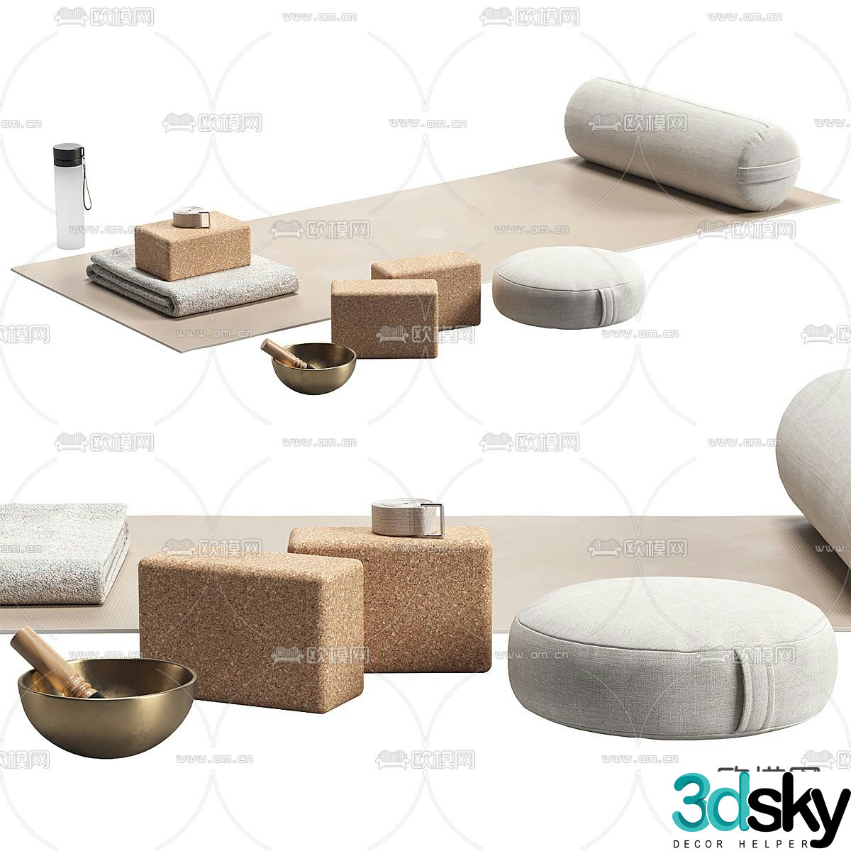Yoga supplies yoga blanket 3d model