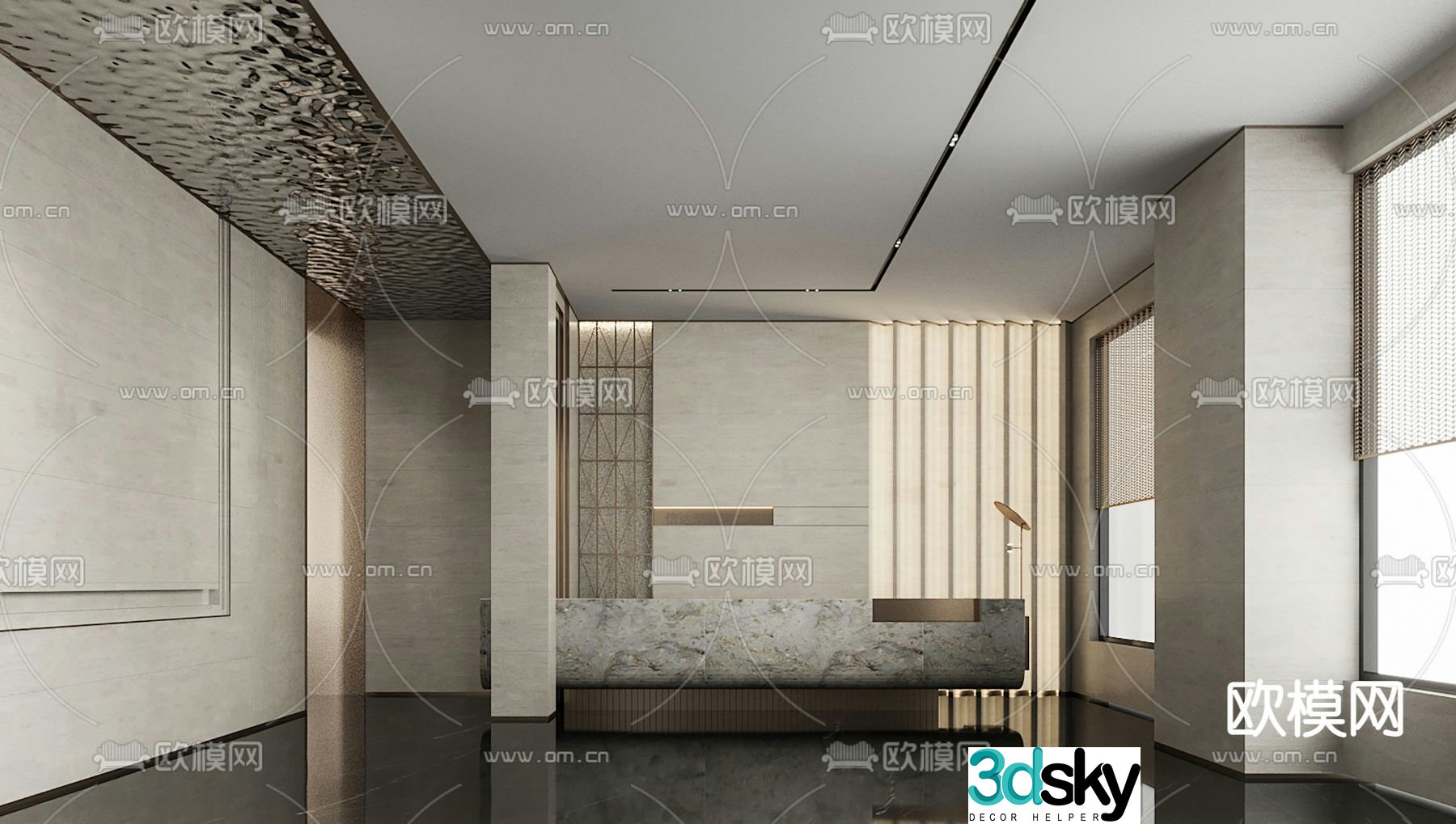 Sales office front desk reception desk service desk 3d model