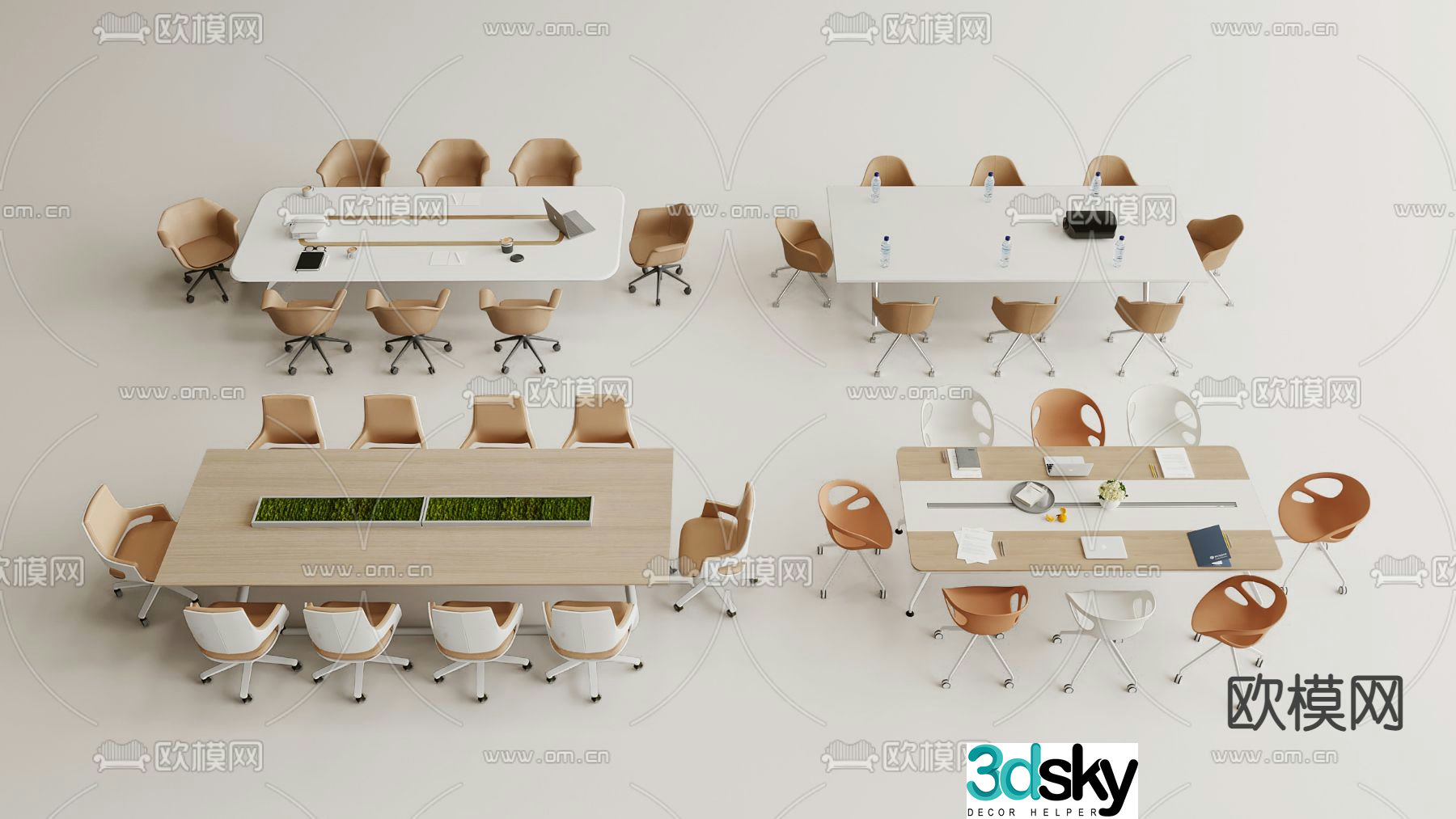 Modern conference table conference table 3d model