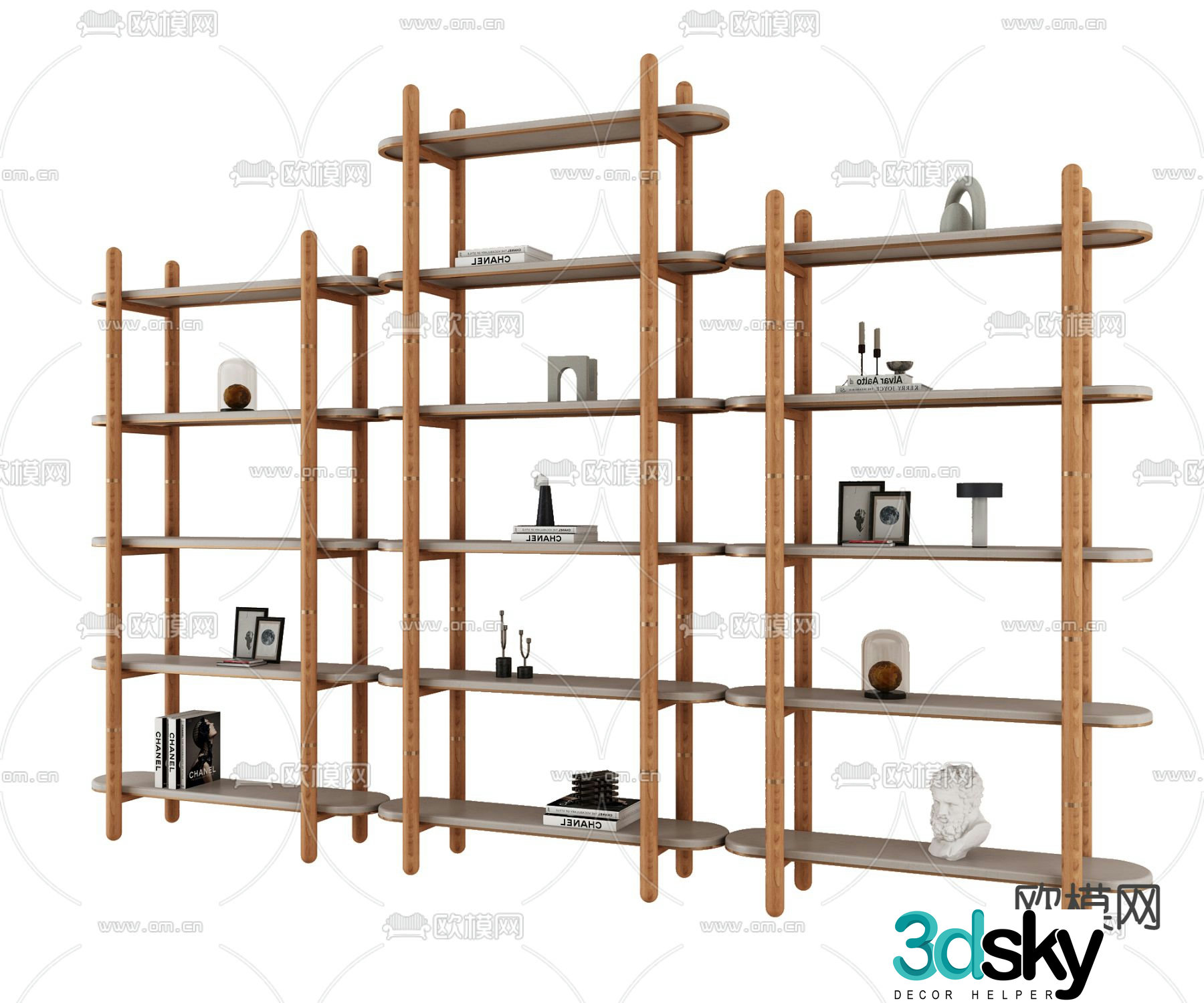 Modern bookshelf shelf display rack 3d model