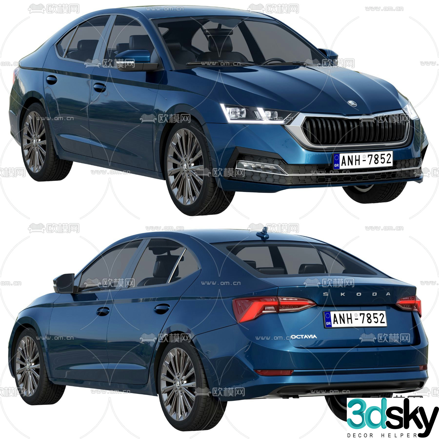 Skoda car sedan 3d model
