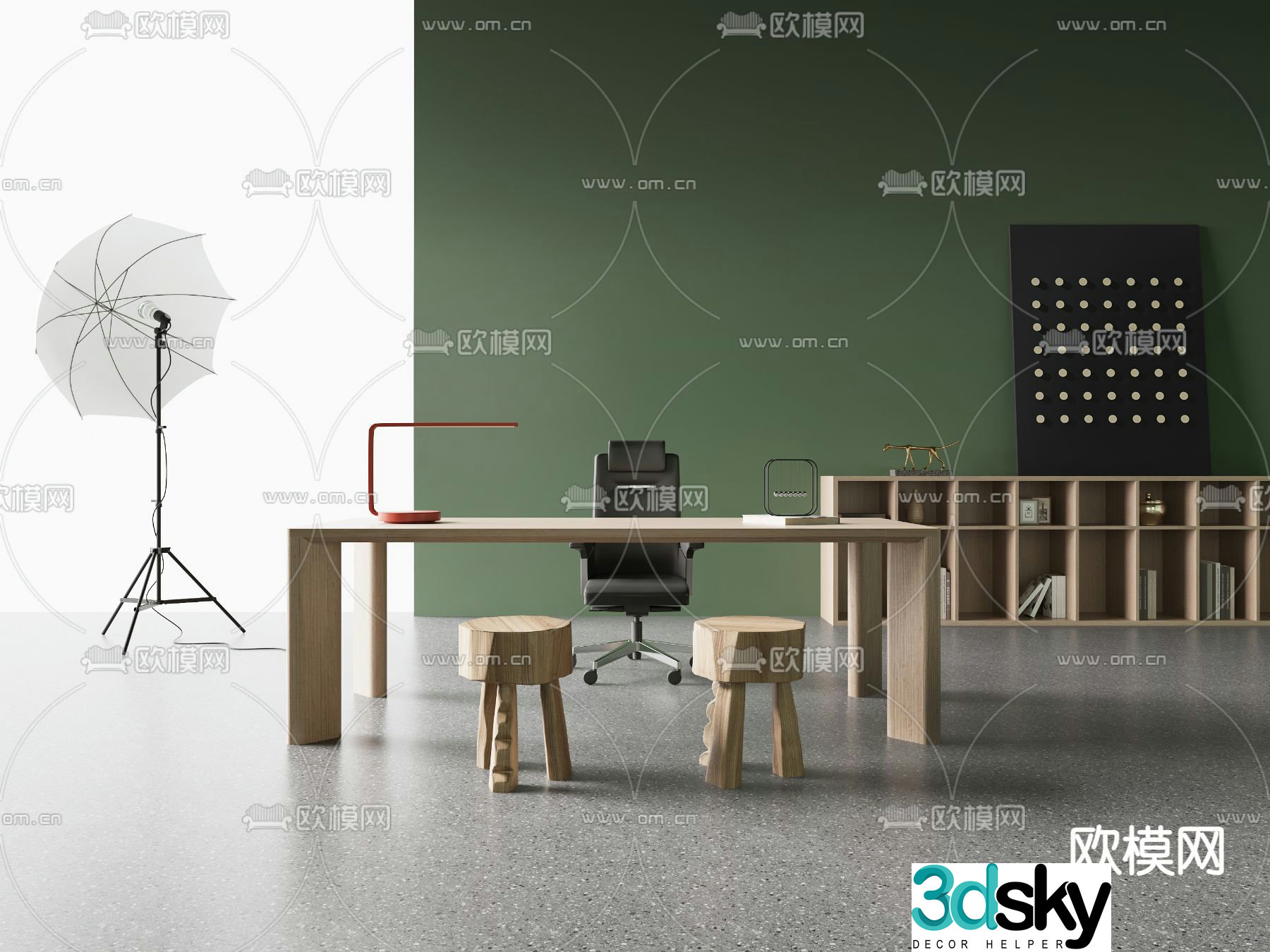 office desk chair desk 3d model