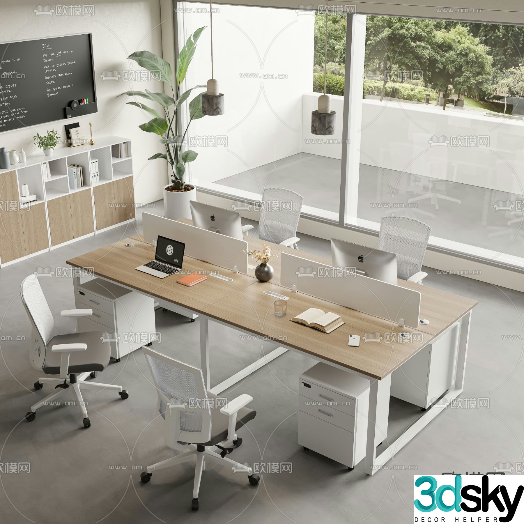 Card space desk workstation 3D model