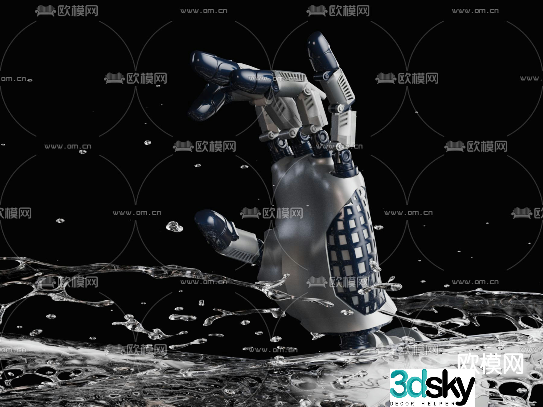 Intelligent robot hand 3d model