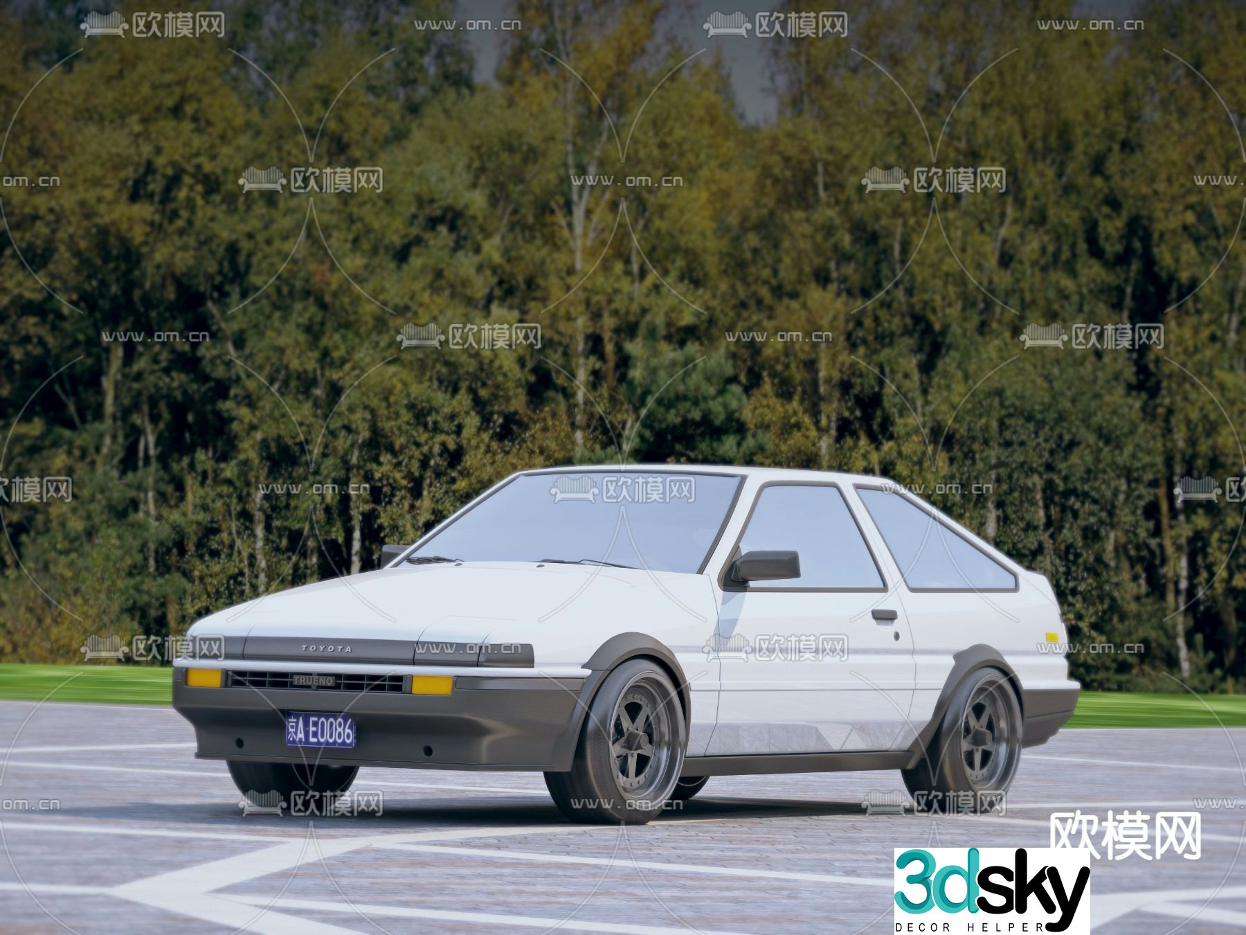 Toyota car sedan 3d model