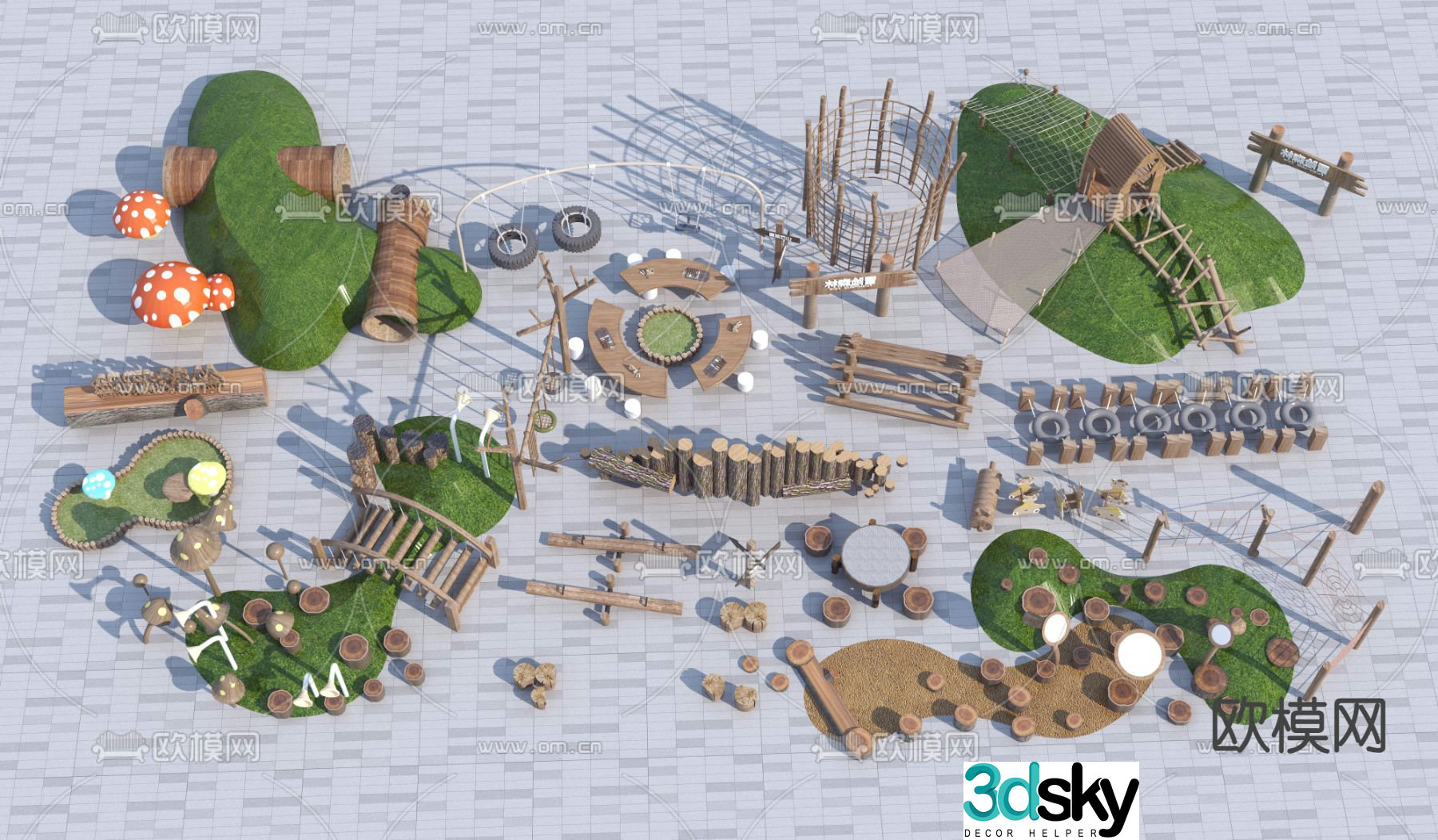 Outdoor extension equipment amusement equipment 3d model