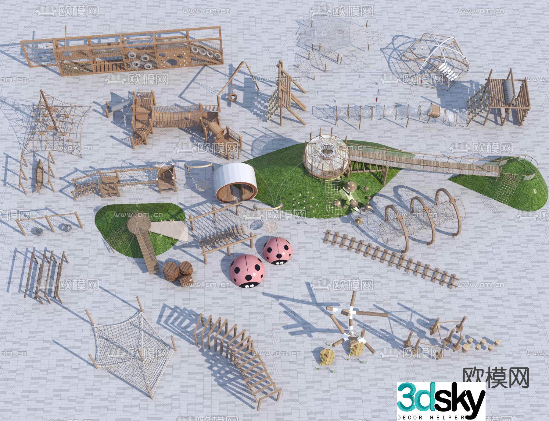 Outdoor extension equipment amusement equipment 3d model