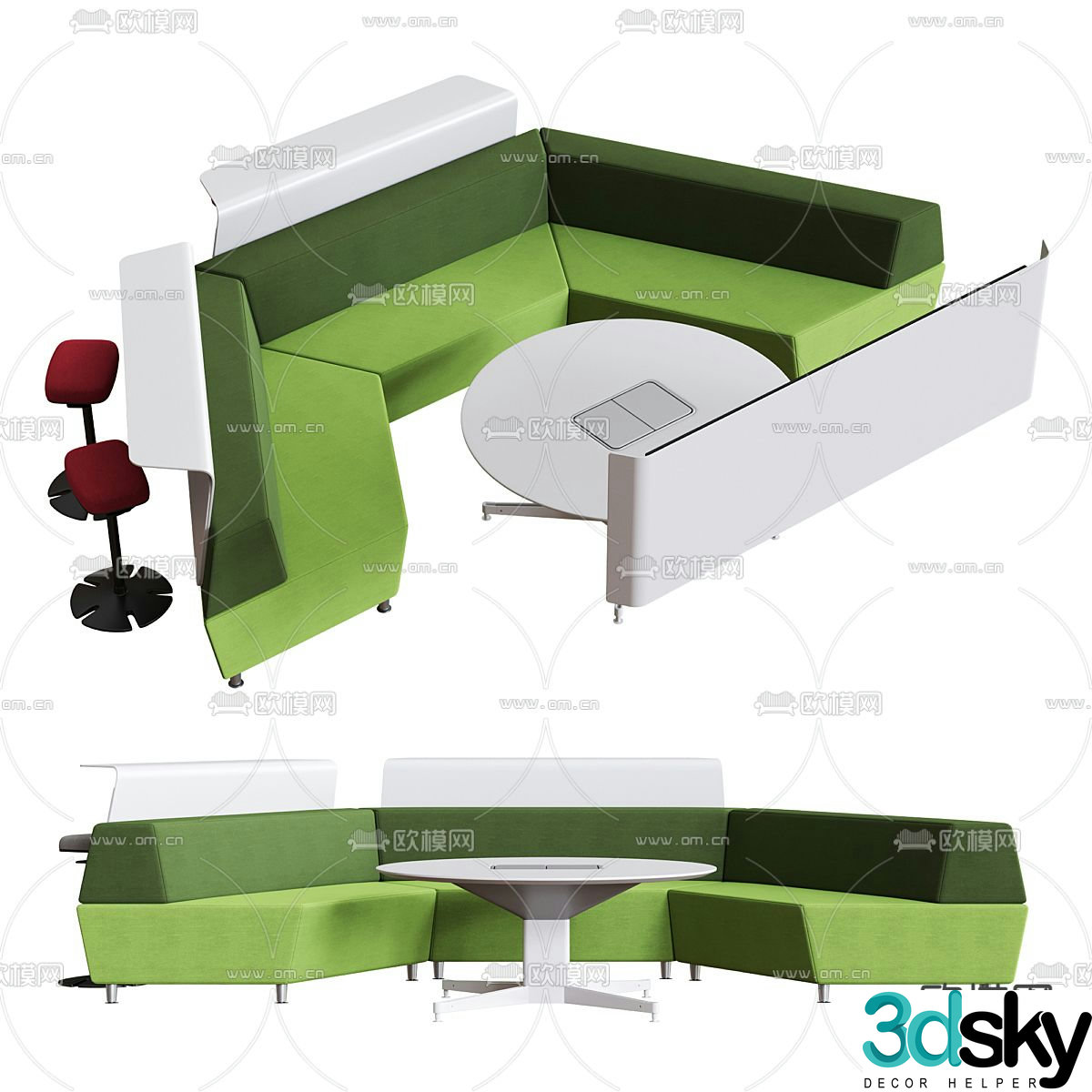 Office sofa public sofa lobby sofa 3d model