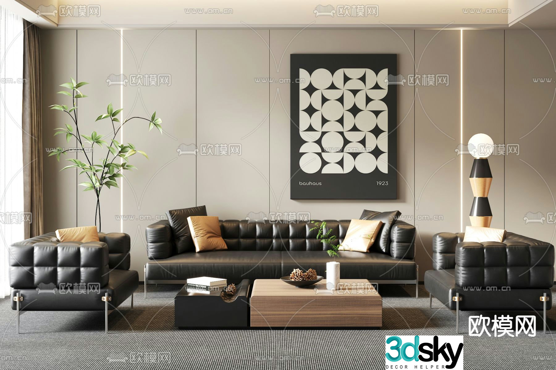 Sectional sofa office sofa 3d model