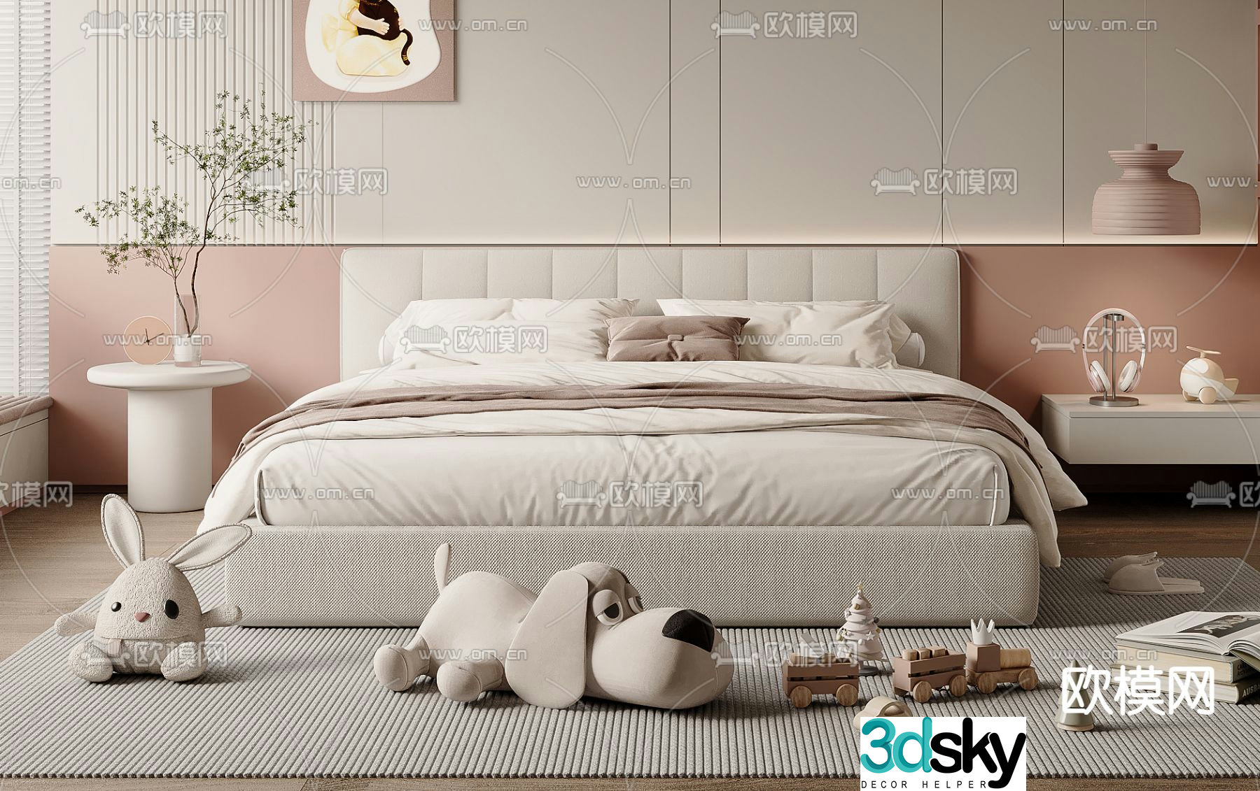 children’s bed child’s bed double bed 3d model