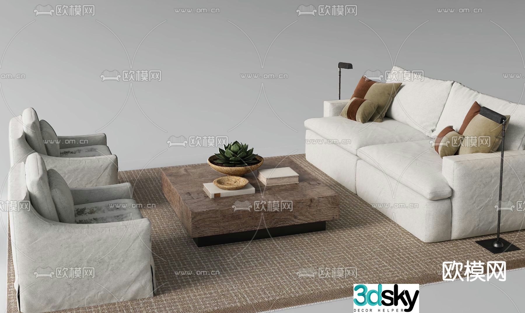 Modern combination sofa 3d model