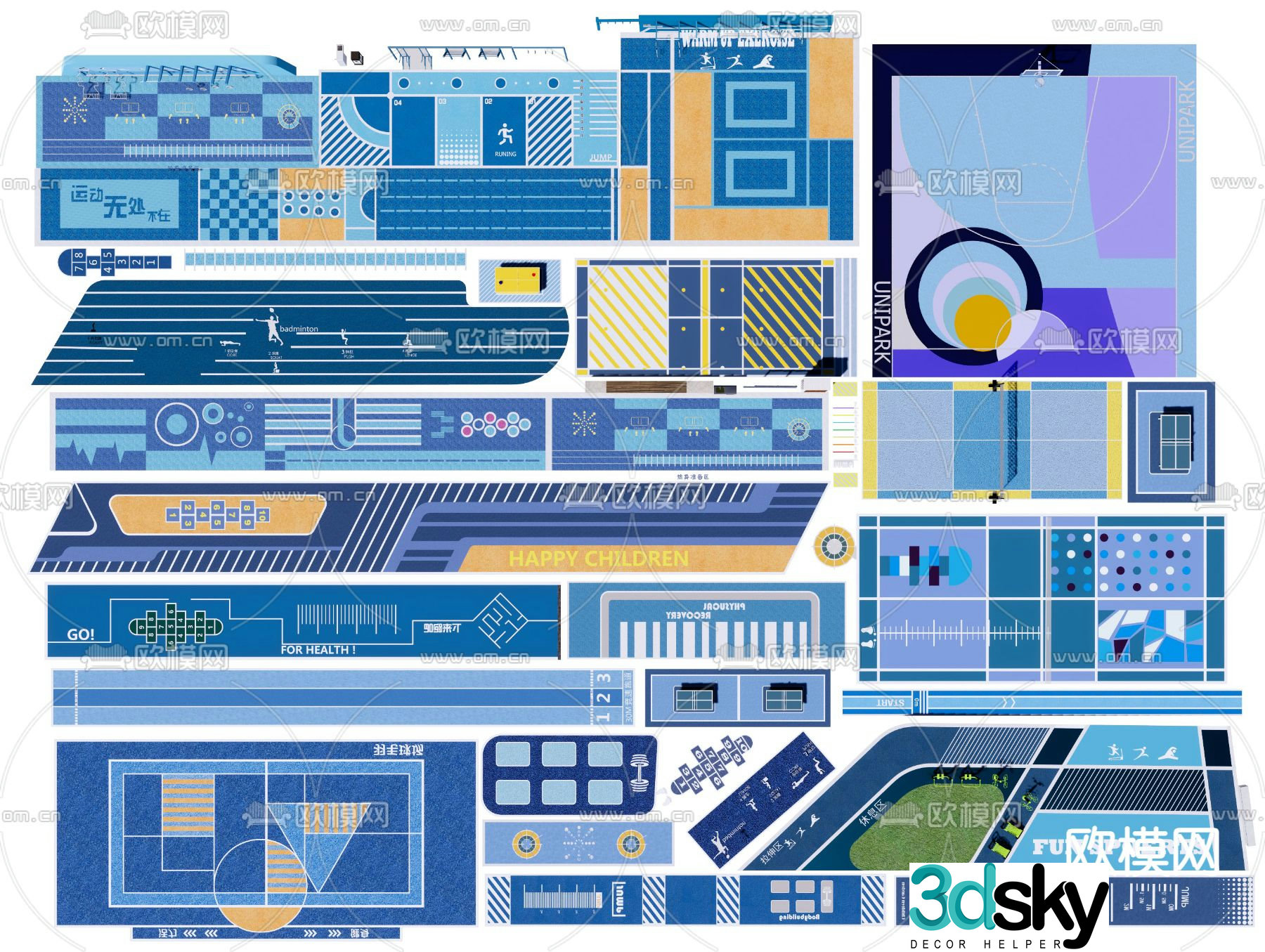 Activity venue, sports venue, fire climbing surface, tennis court 3D model