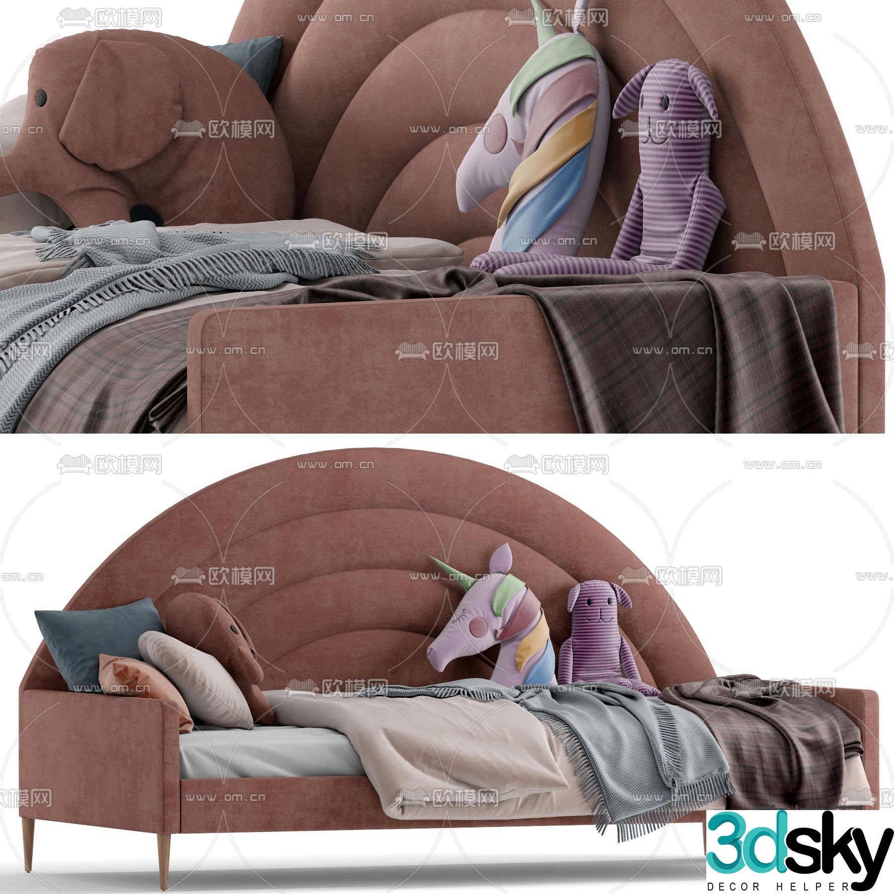Children’s bed sofa bed 3d model