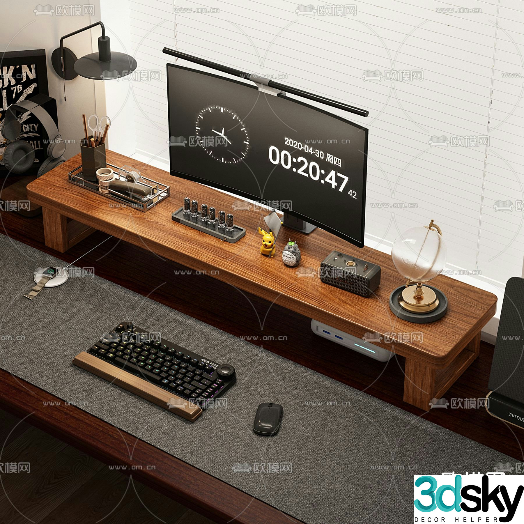 Office supplies computer keyboard pen holder 3d model