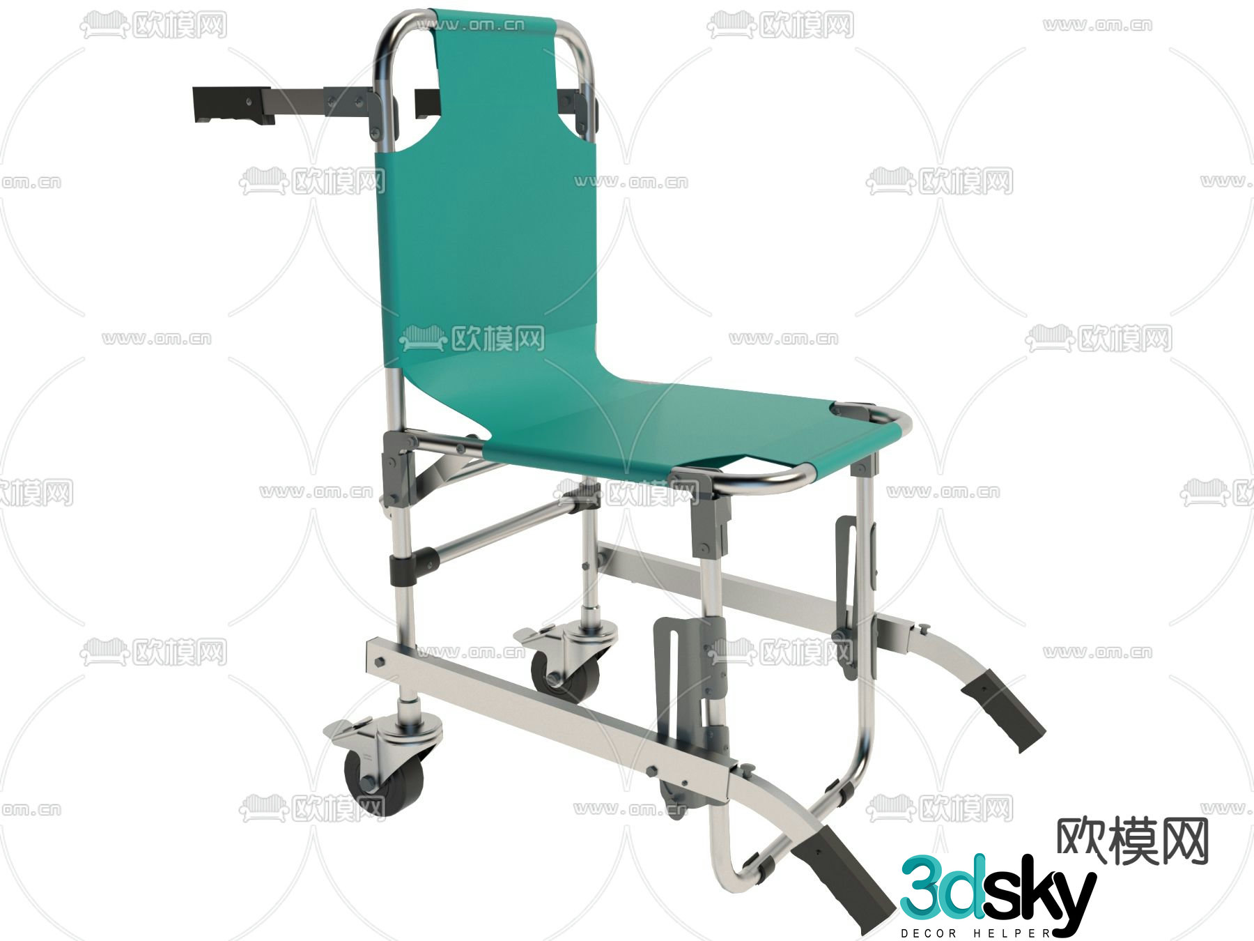 Wheelchair assistive chair rehabilitation equipment 3d model