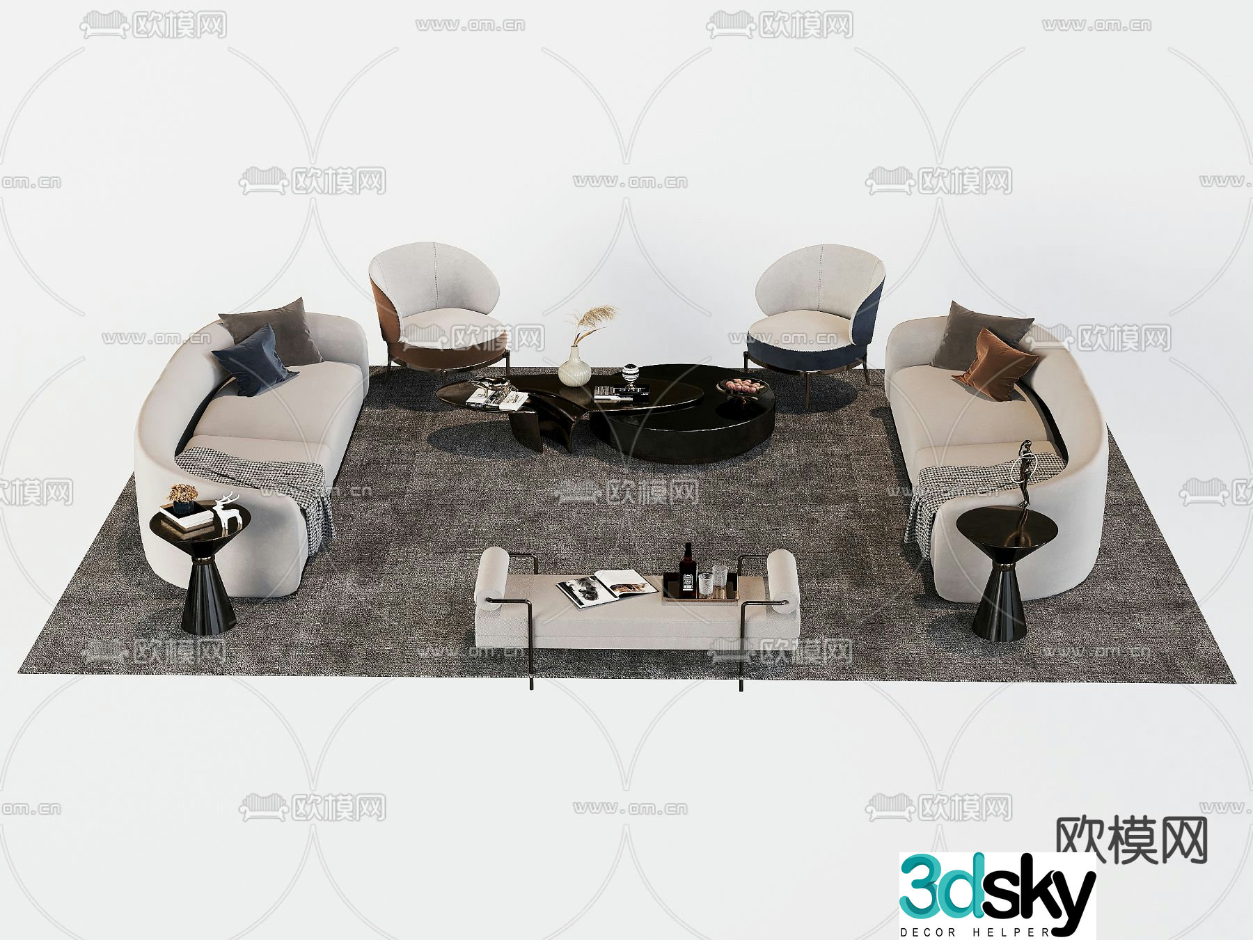 Lobby sofa reception sofa 3d model