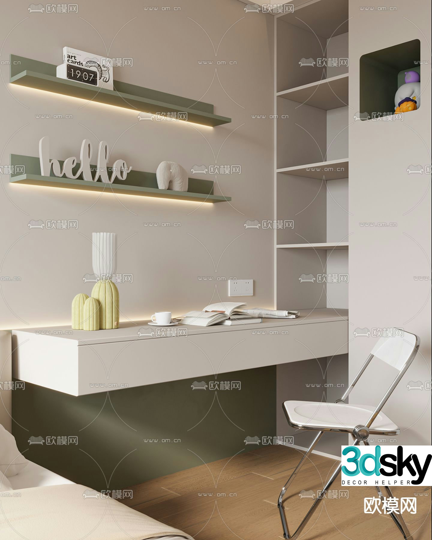 Children’s desk study table 3d model