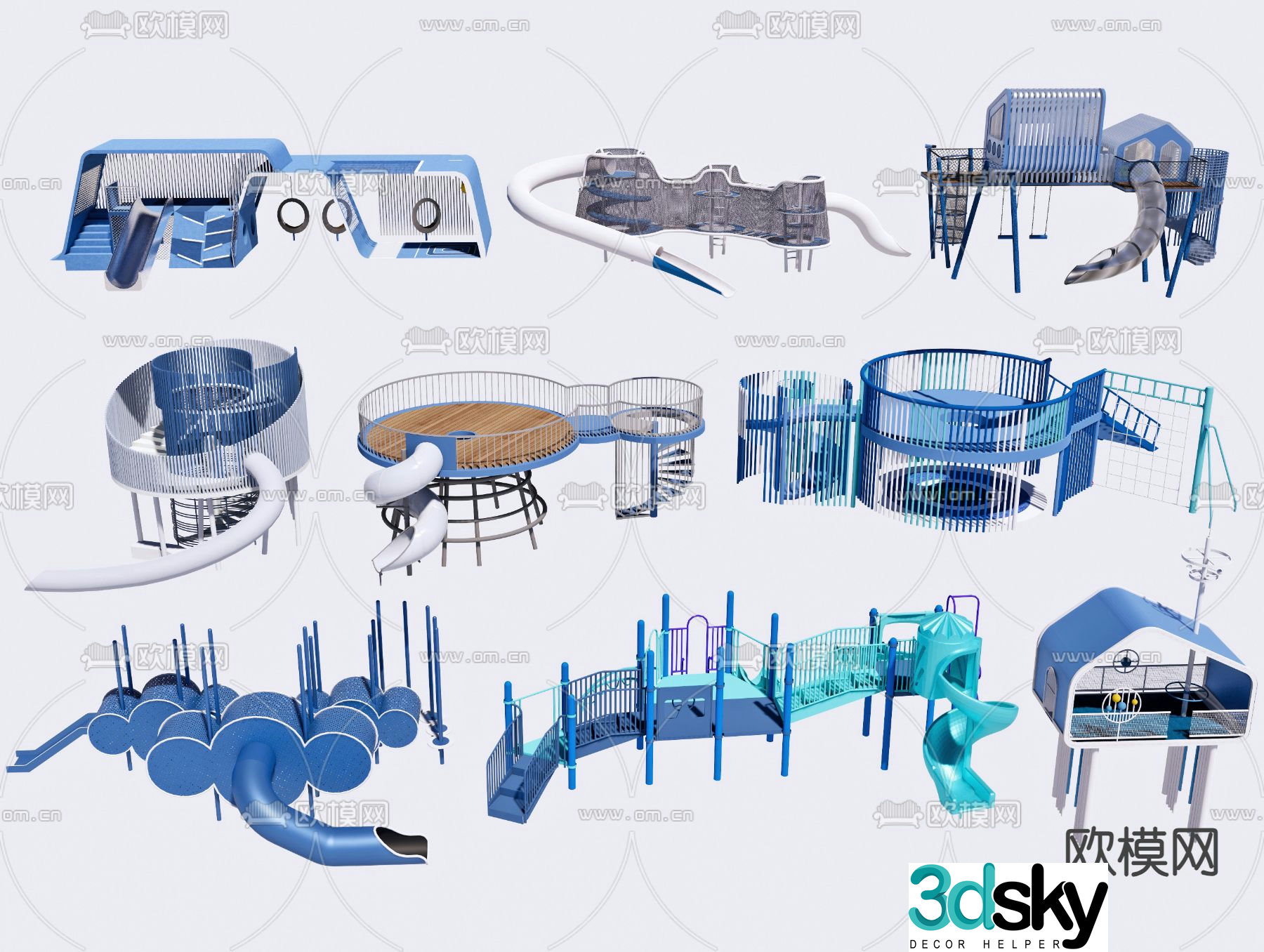 Children's slide amusement equipment 3d model